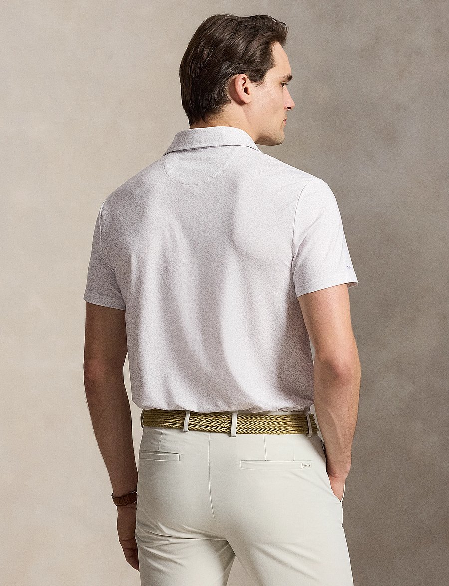 Ralph Lauren Golf - PRNTD LT WT AIR FLW-KNT-POLO - toppar & t-shirts - lovely lilac bota - 1