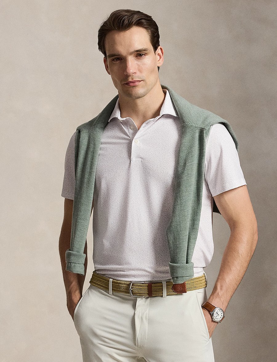 Ralph Lauren Golf - PRNTD LT WT AIR FLW-KNT-POLO - toppar & t-shirts - lovely lilac bota - 3