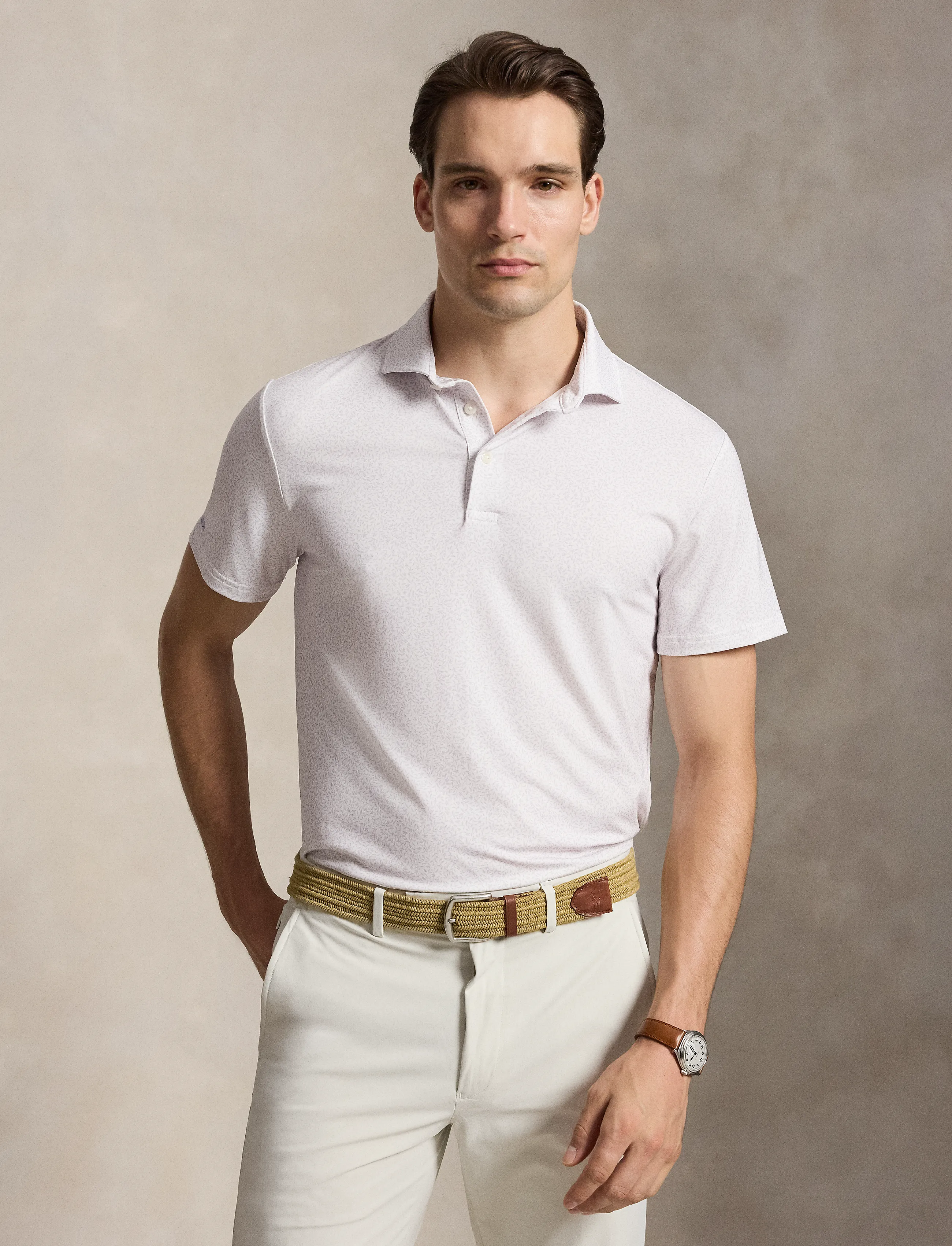 Ralph Lauren Golf - PRNTD LT WT AIR FLW-KNT-POLO - toppar & t-shirts - lovely lilac bota - 4