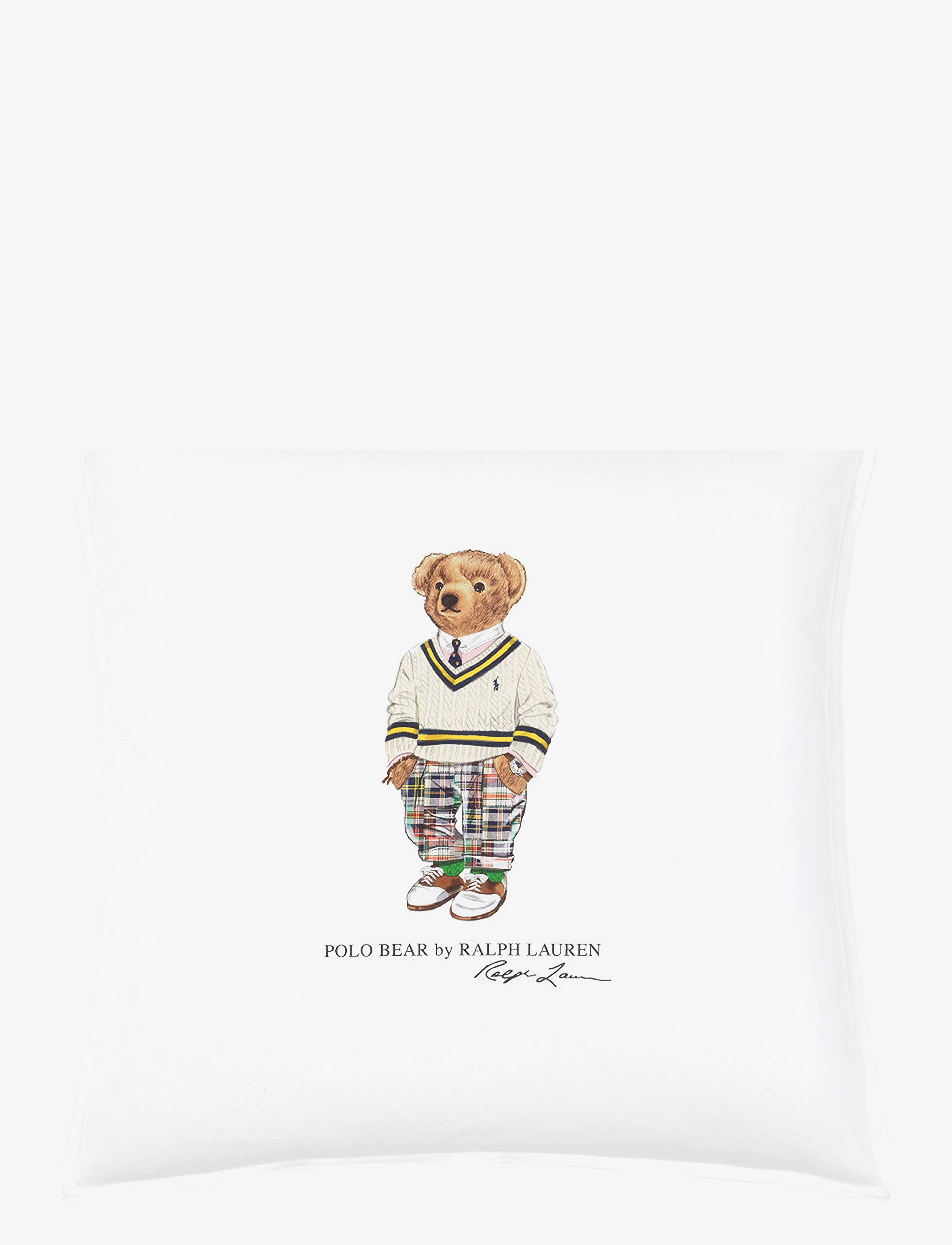 Ralph Lauren Home Prepbear Cushion Cover, 50X50 cm, White, Puder & Tæpper > Pudebetræk, Unisex