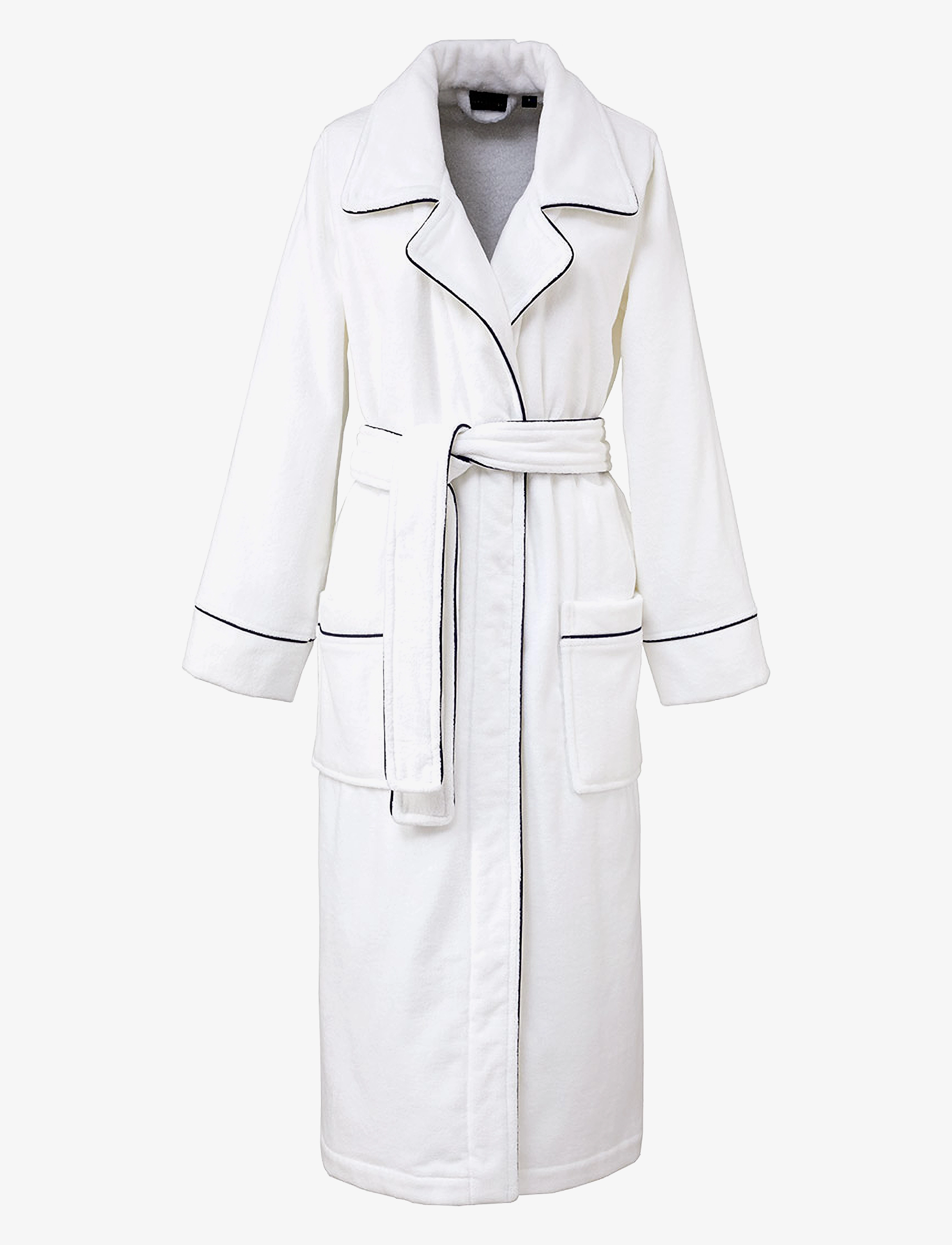 RALPH LAUREN Einrichtung Piping Bath Morgenmantel Weiß - XL - Damen