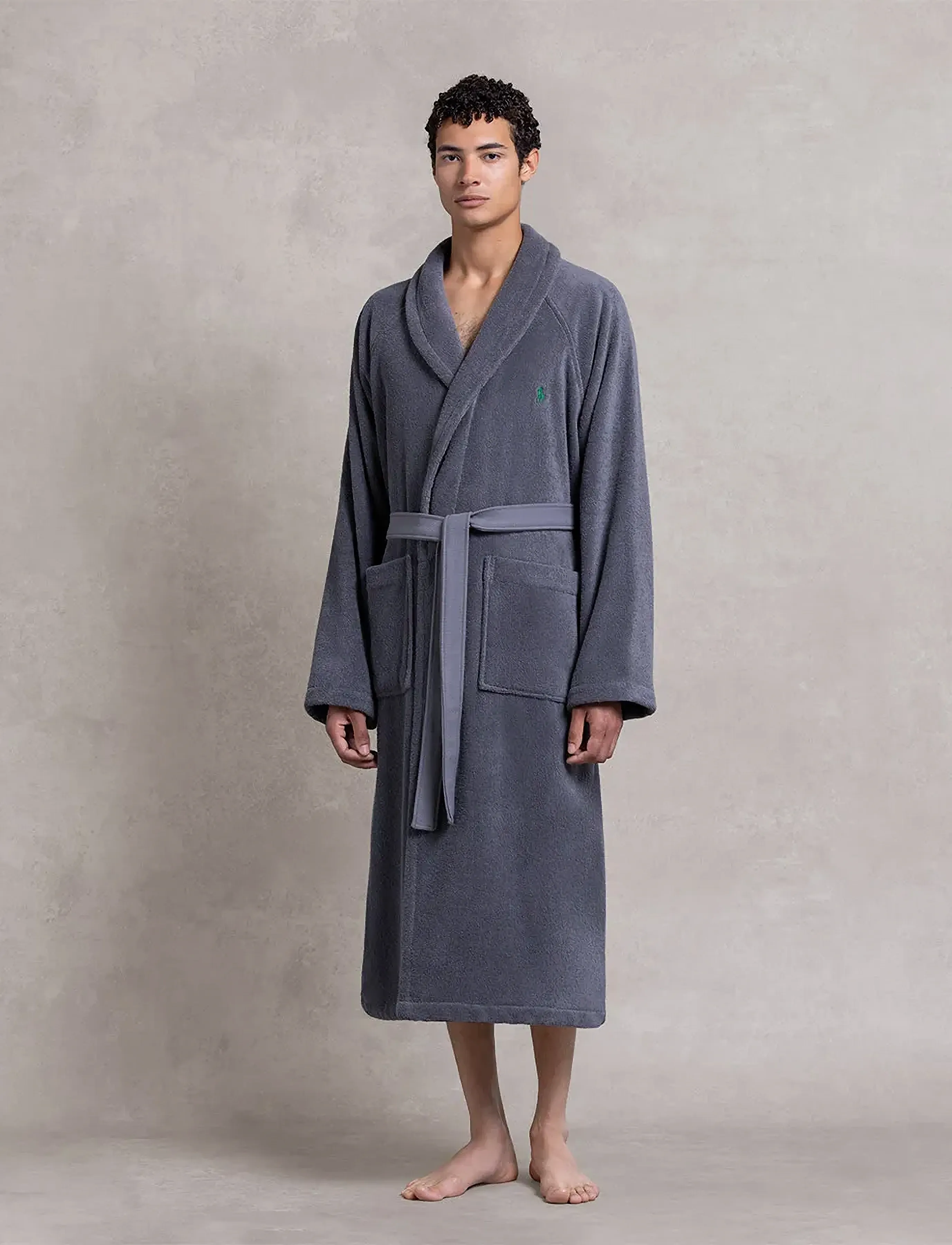 Ralph Lauren Home Poloplay Bath Robe, M, Grey, Tekstiler Til Badeværelset > Badekåber, Unisex