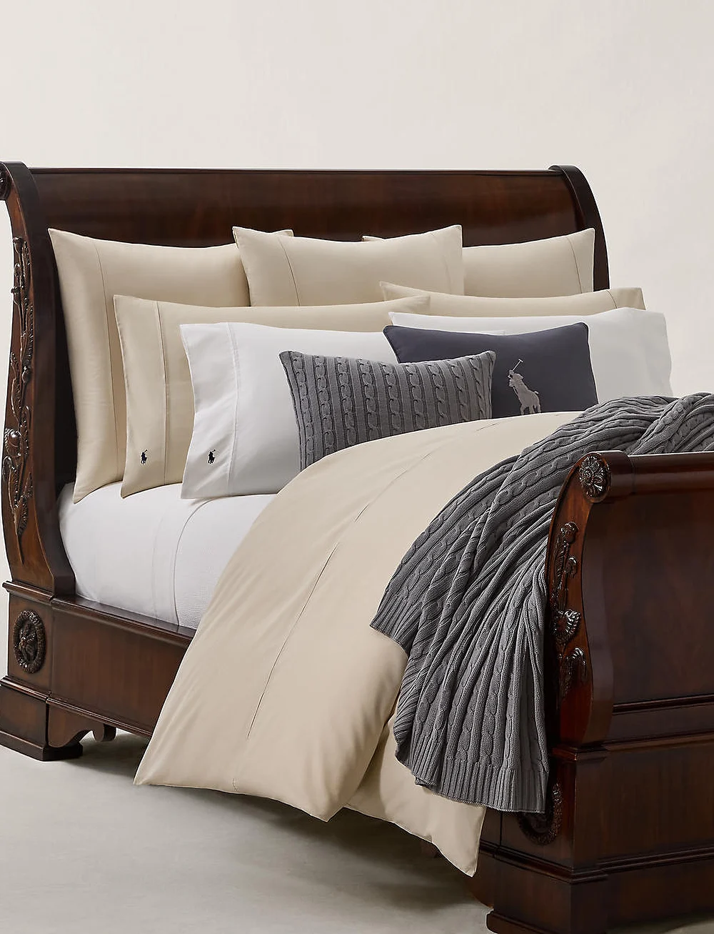 Ralph Lauren Home - PLAYER Fitted sheet - formsyet lagen - paleoak - 2