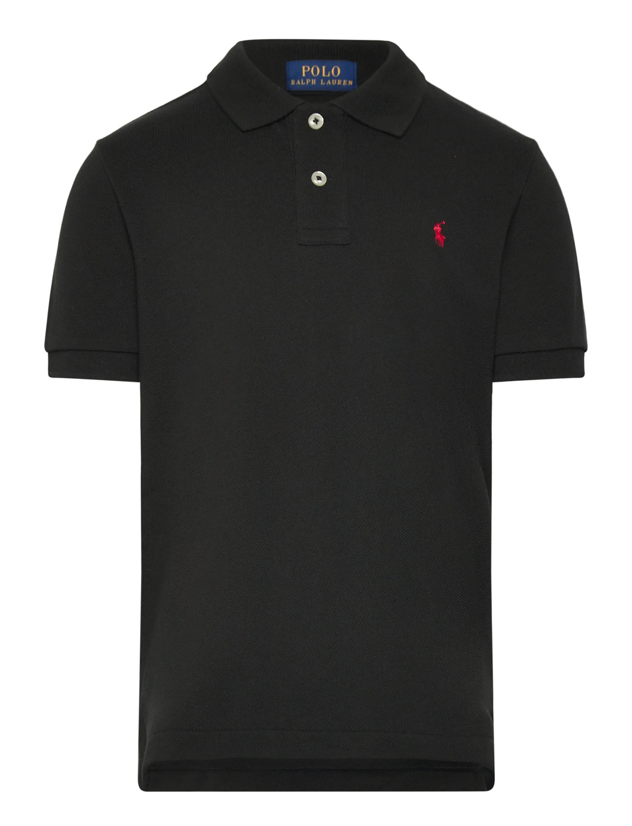 Boy Short Sleeved Polo Custom Fit Black str. 7år