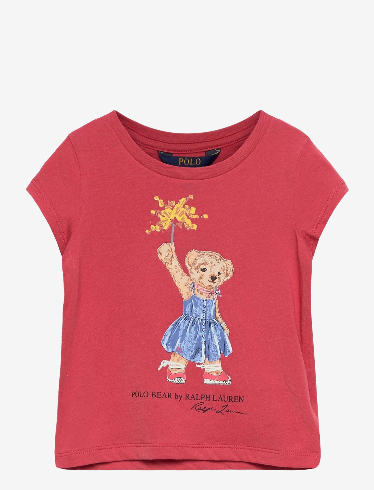 Ralph Lauren Kids - Sparkler Bear Cotton Tee - nantucket red - 0