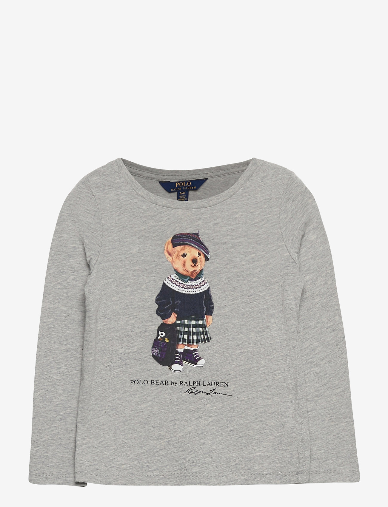 Ralph Lauren Kids - Backpack Bear Cotton Jersey T-shirt - heather grey - 0