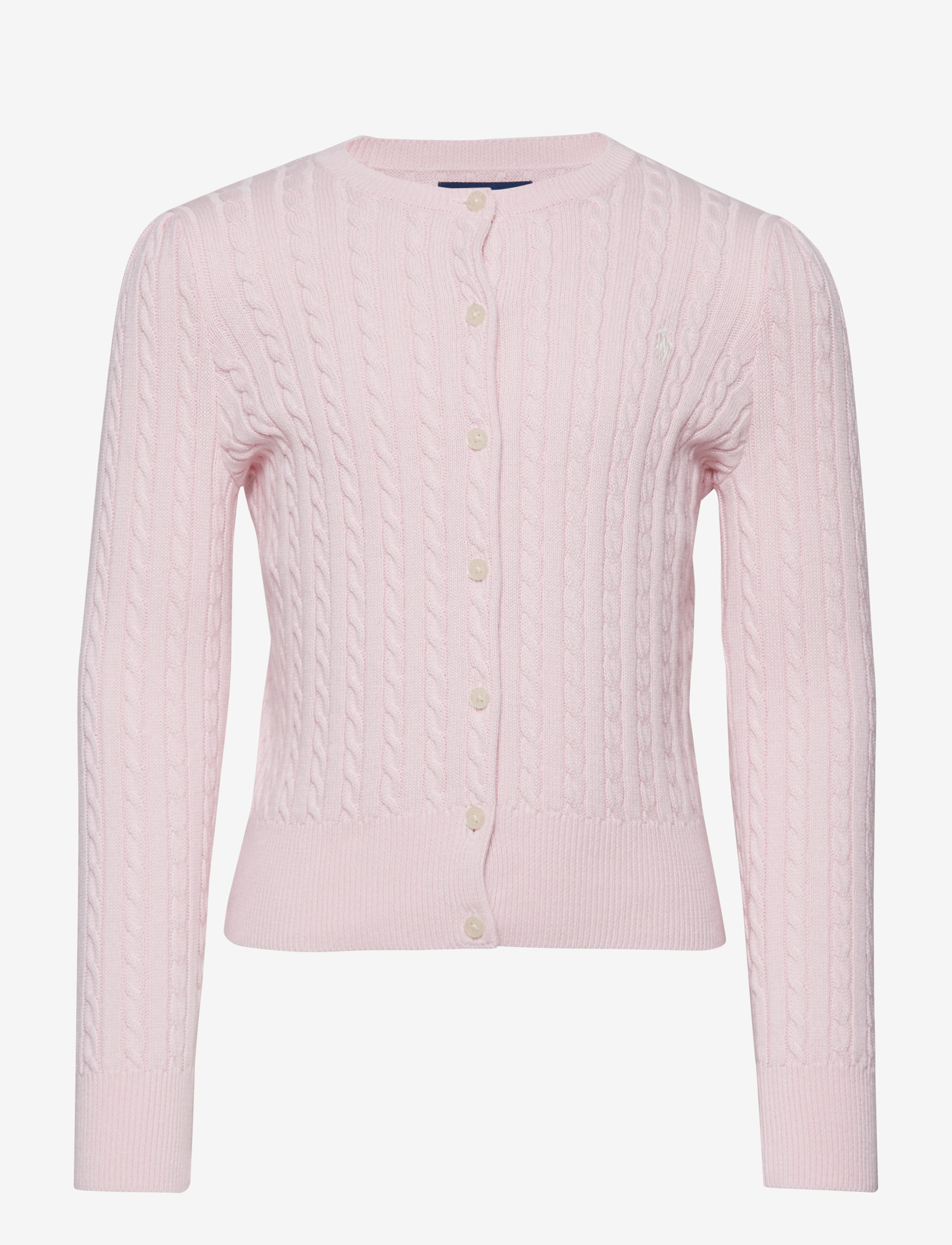 Ralph Lauren Kids Mini-Cable Cotton Cardigan - Riided - HINT OF PINK / pink/rose