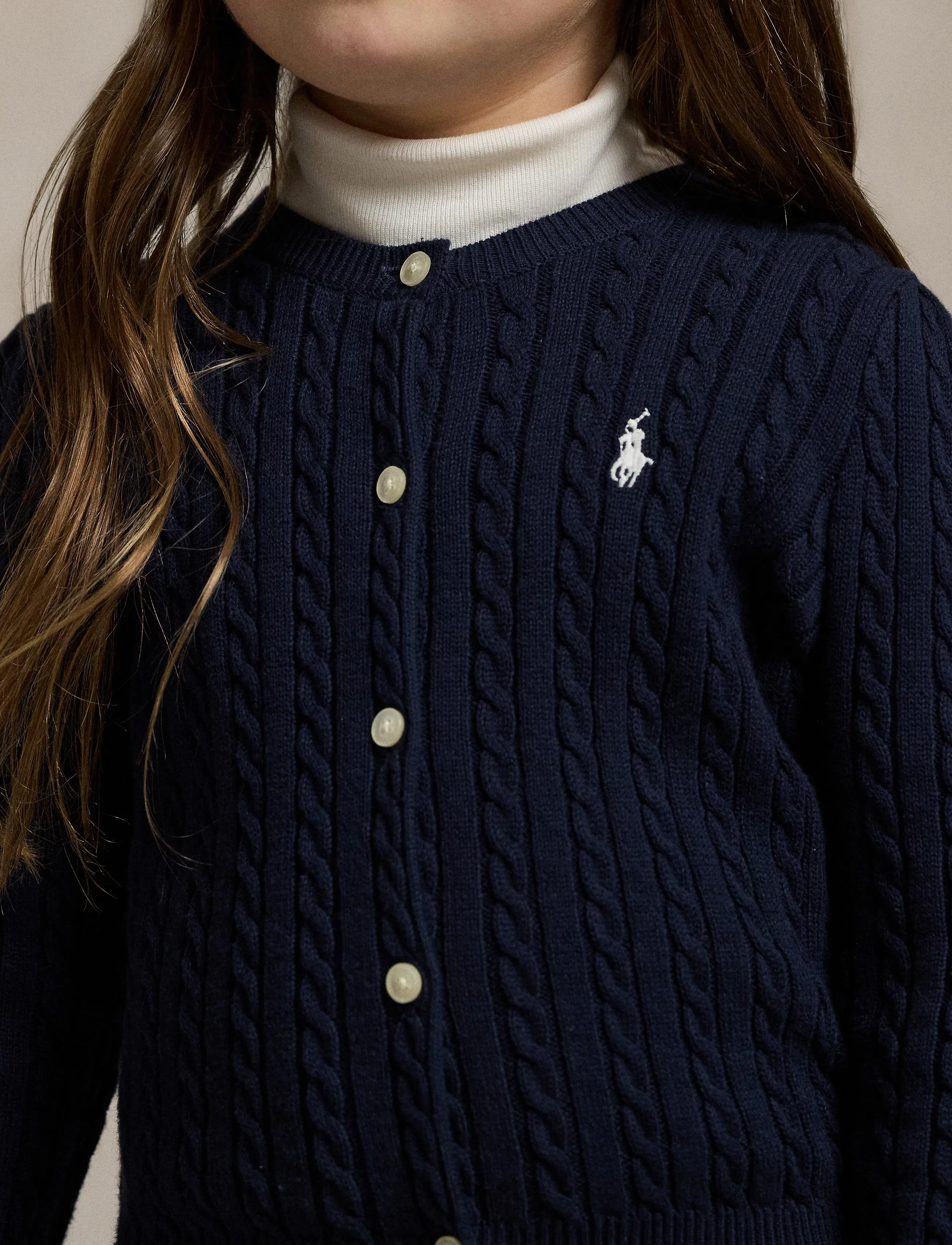 Ralph Lauren Kids - Mini-Cable Cotton Cardigan - kardiganid - hunter navy - 3
