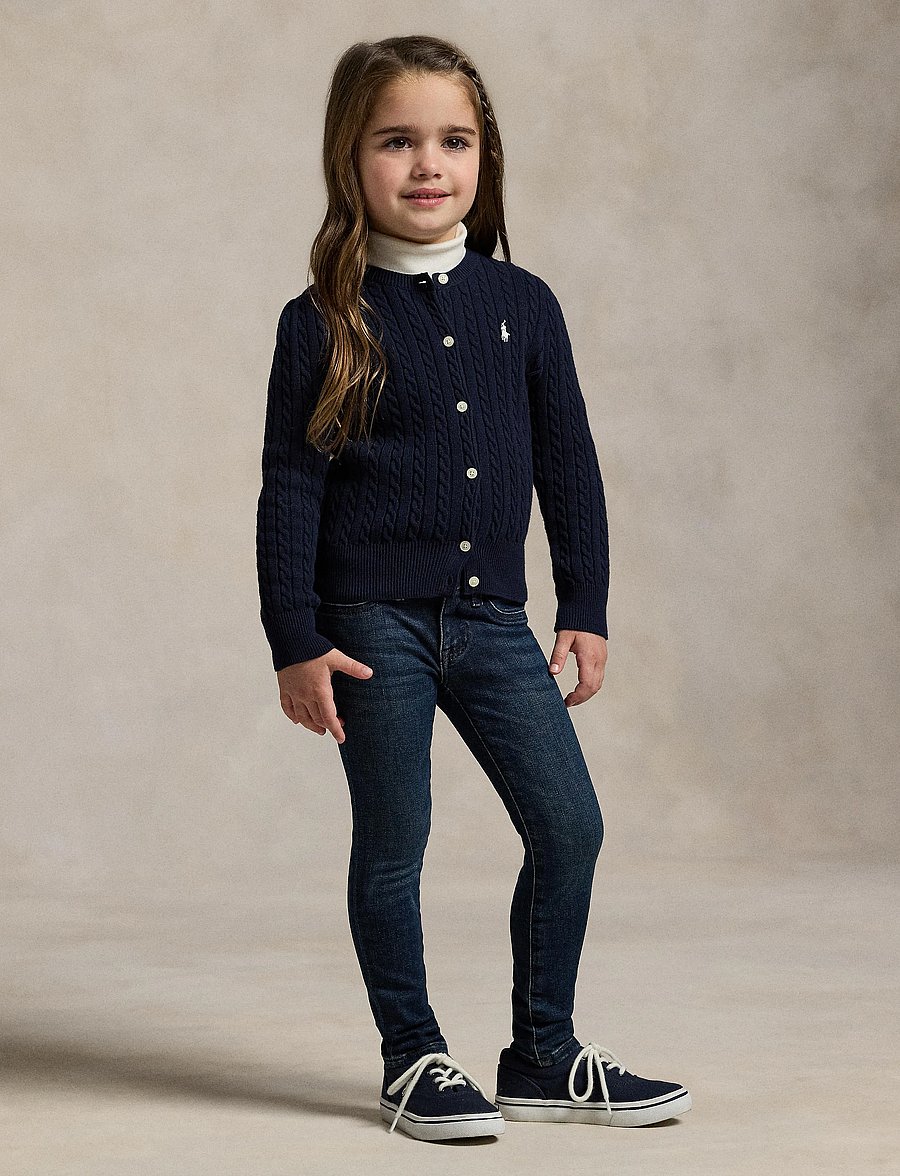 Ralph Lauren Kids - Mini-Cable Cotton Cardigan - cardigans - hunter navy - 0