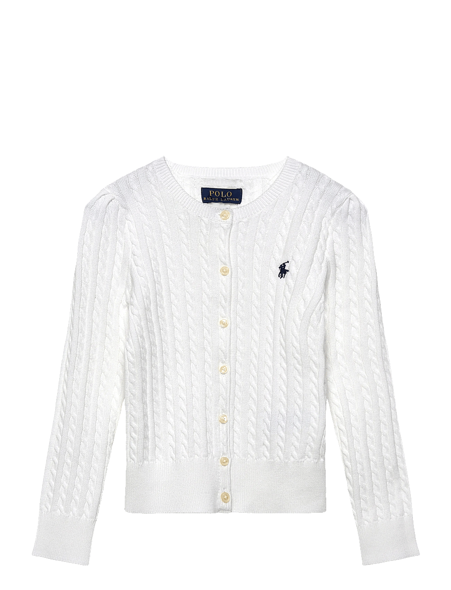 Ralph Lauren Kids - Mini-Cable Cotton Cardigan - cardigans - optic white w/ na - 1