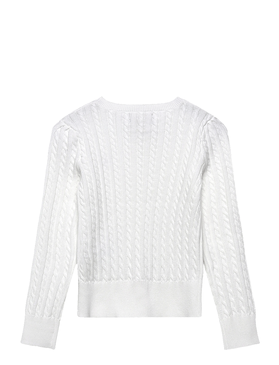 Ralph Lauren Kids - Mini-Cable Cotton Cardigan - cardigans - optic white w/ na - 2