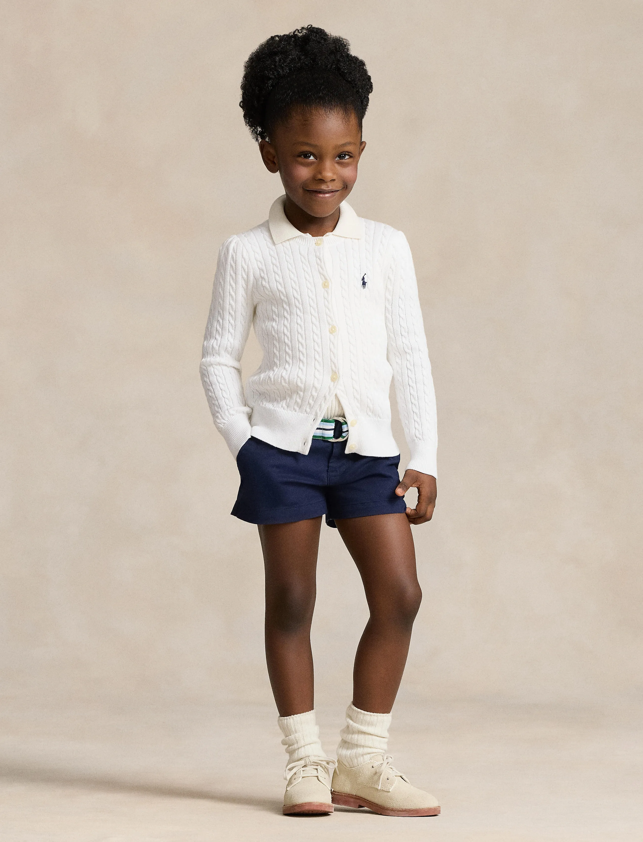 Ralph Lauren Kids - COTTON-TP-SWT - cardigans - optic white w/ na - 4