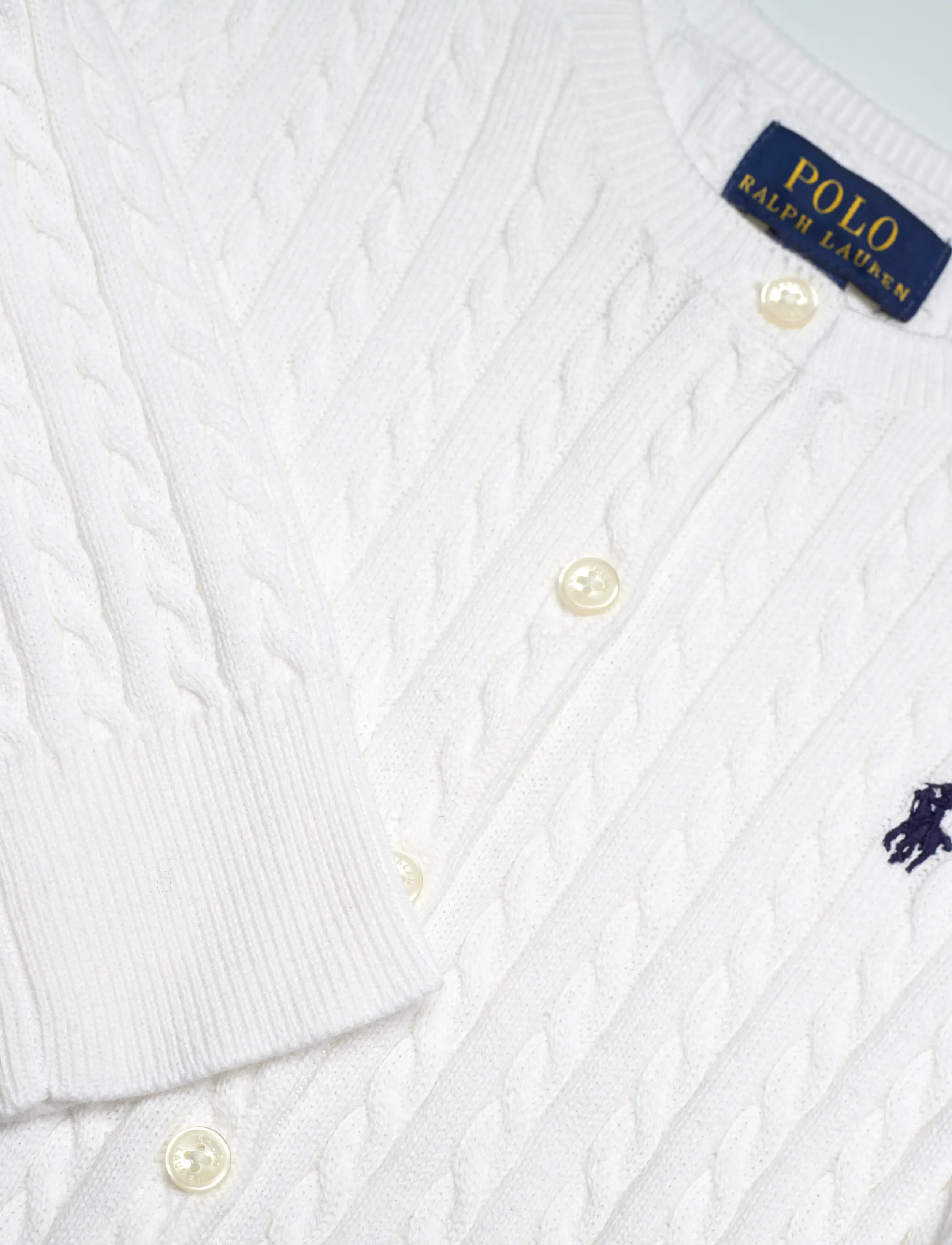 Ralph Lauren Kids - COTTON-TP-SWT - cardigans - optic white w/ na - 5