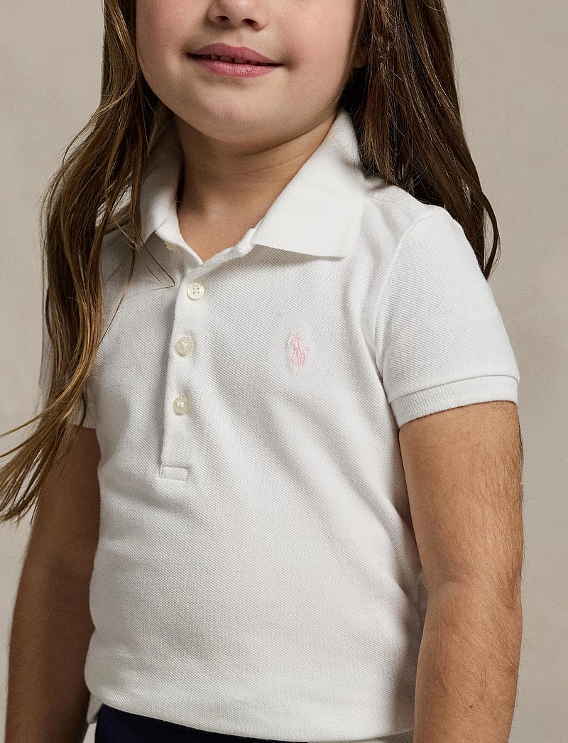 Ralph Lauren Kids - Stretch Mesh Polo Shirt - kortärmade pikéer - white - 3