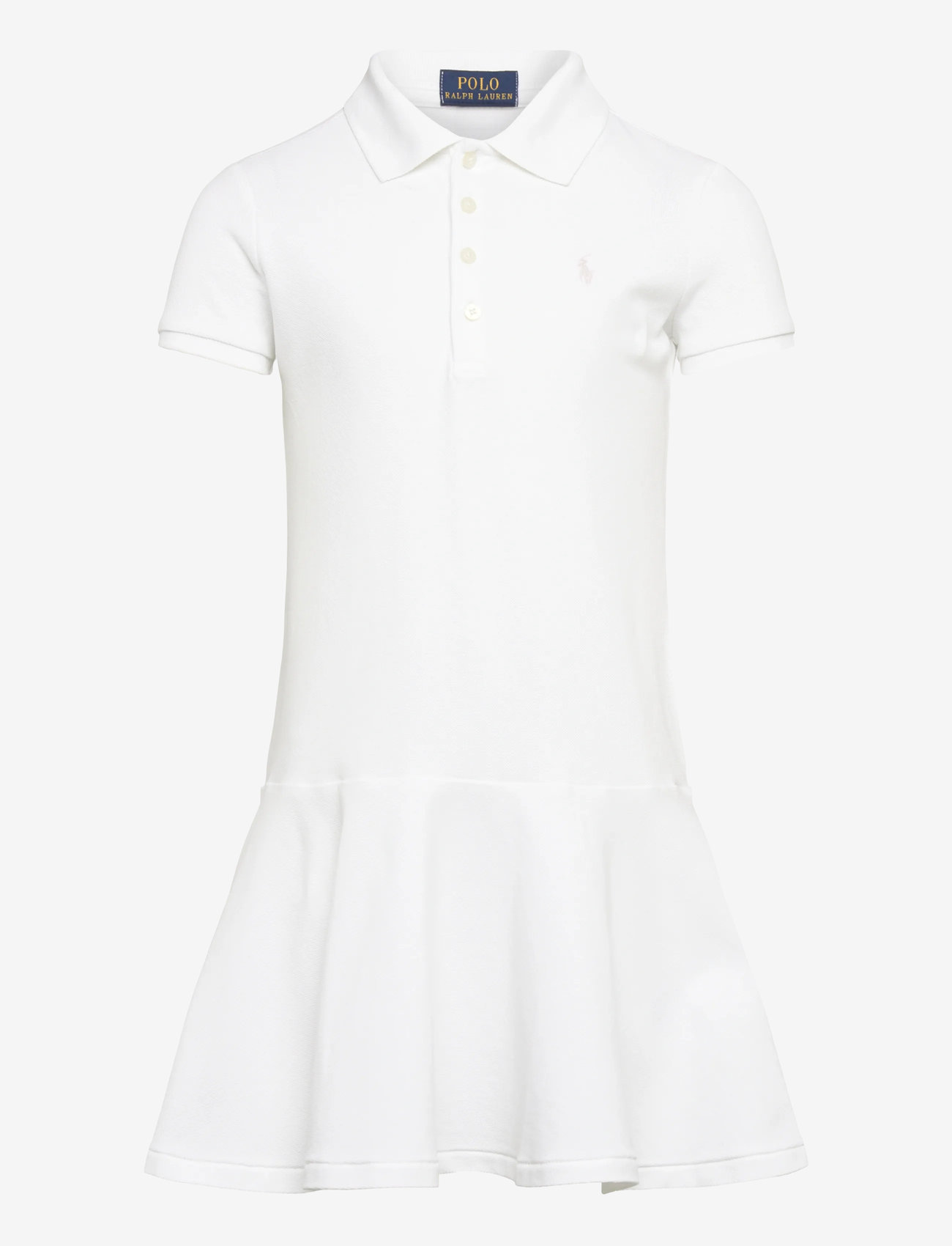Ralph Lauren Kids - Stretch Mesh Polo Dress - lühikeste varrukatega vabaaja kleidid - white - 1