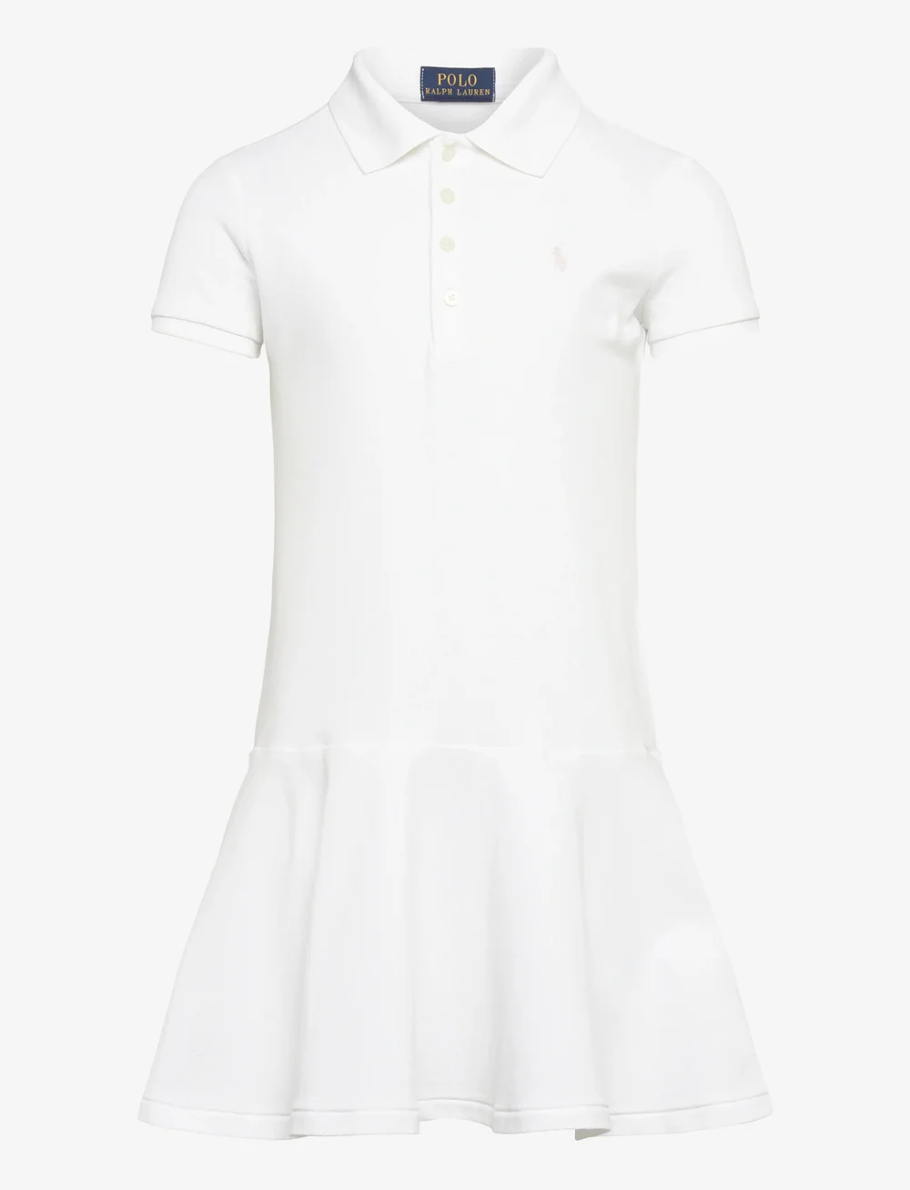 Ralph Lauren Kids - MESH-POLO DRESS-DR-KNT - kortærmede hverdagskjoler - white - 1