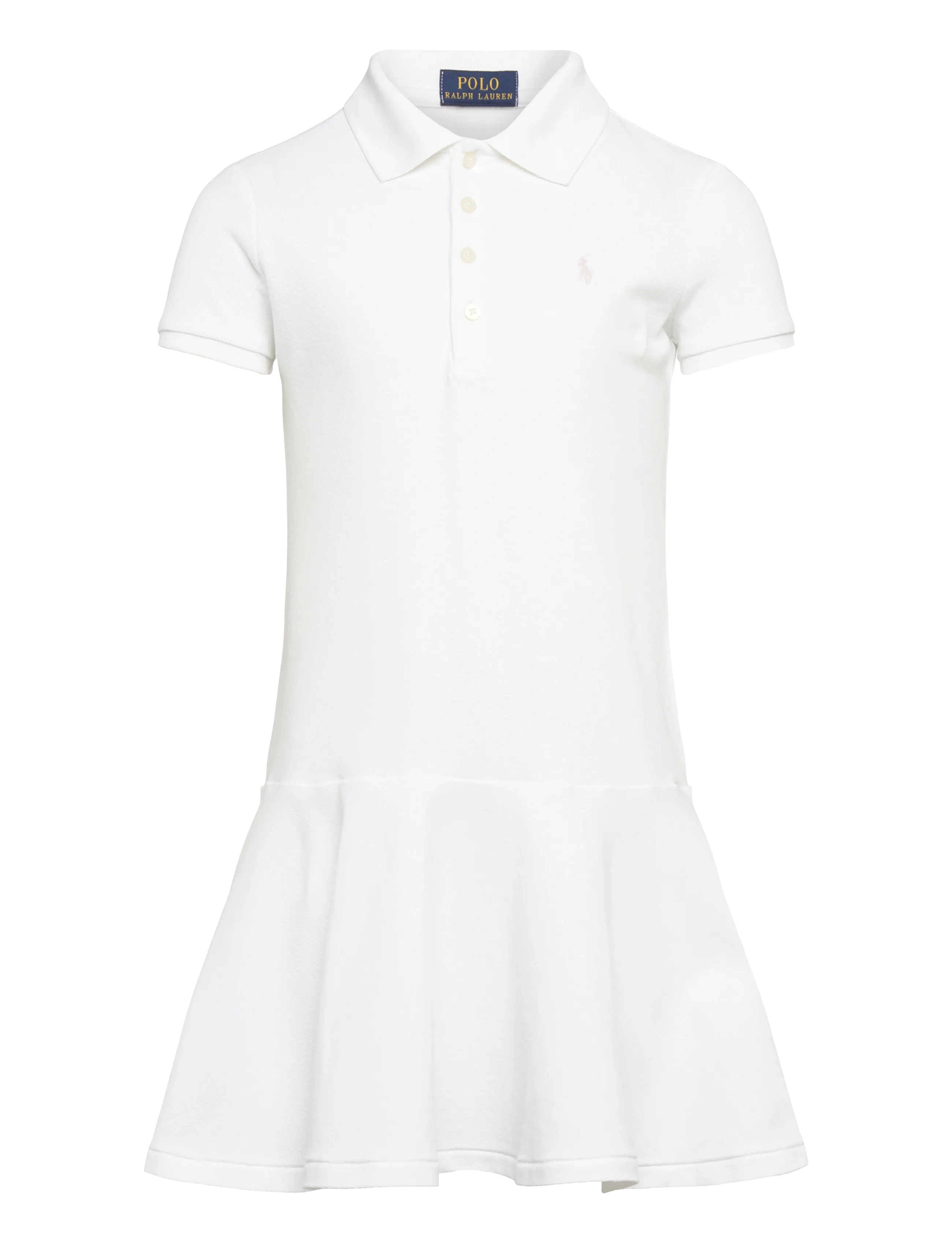 Ralph Lauren Kids Stretch Mesh Polo Dress - Kjoler - WHITE / white