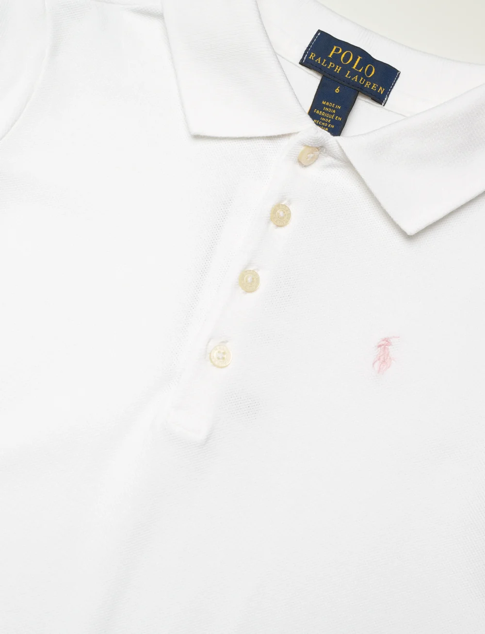 Ralph Lauren Kids - MESH-POLO DRESS-DR-KNT - kortærmede hverdagskjoler - white - 5