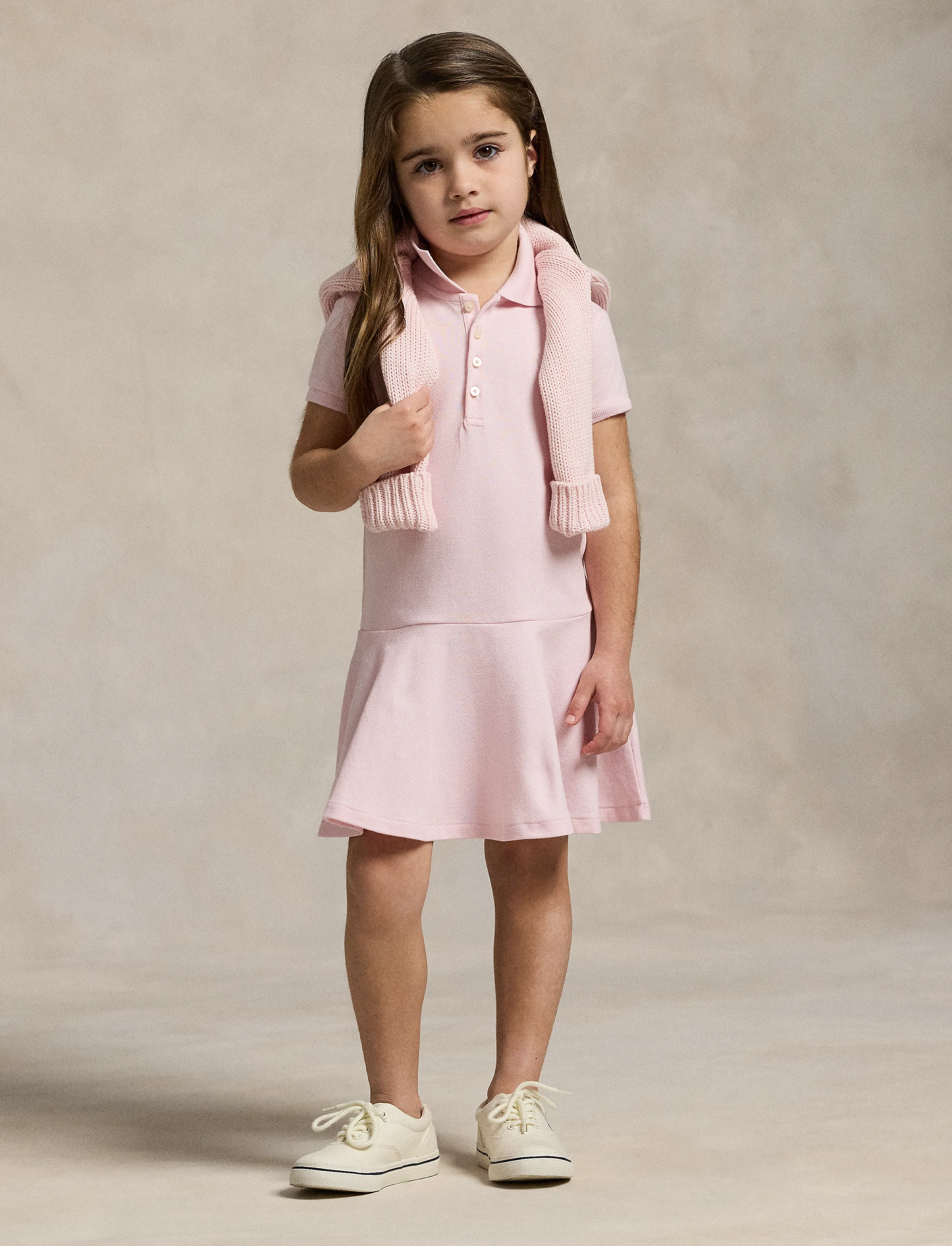 Ralph Lauren Kids - STRETCH MESH-SS POLO DRES-DR-KNT - kurzärmelige freizeitkleider - hint of pink w/ w - 3