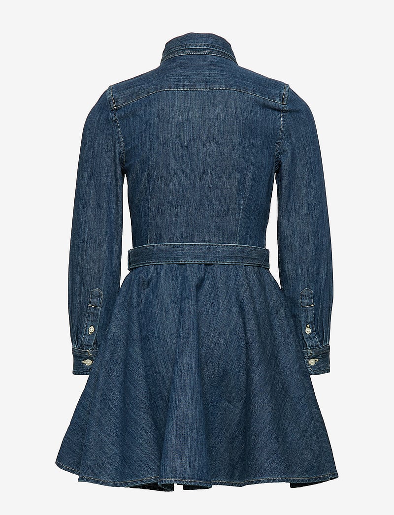 Ralph Lauren Kids - Belted Cotton Denim Shirtdress - kleider - indigo - 2