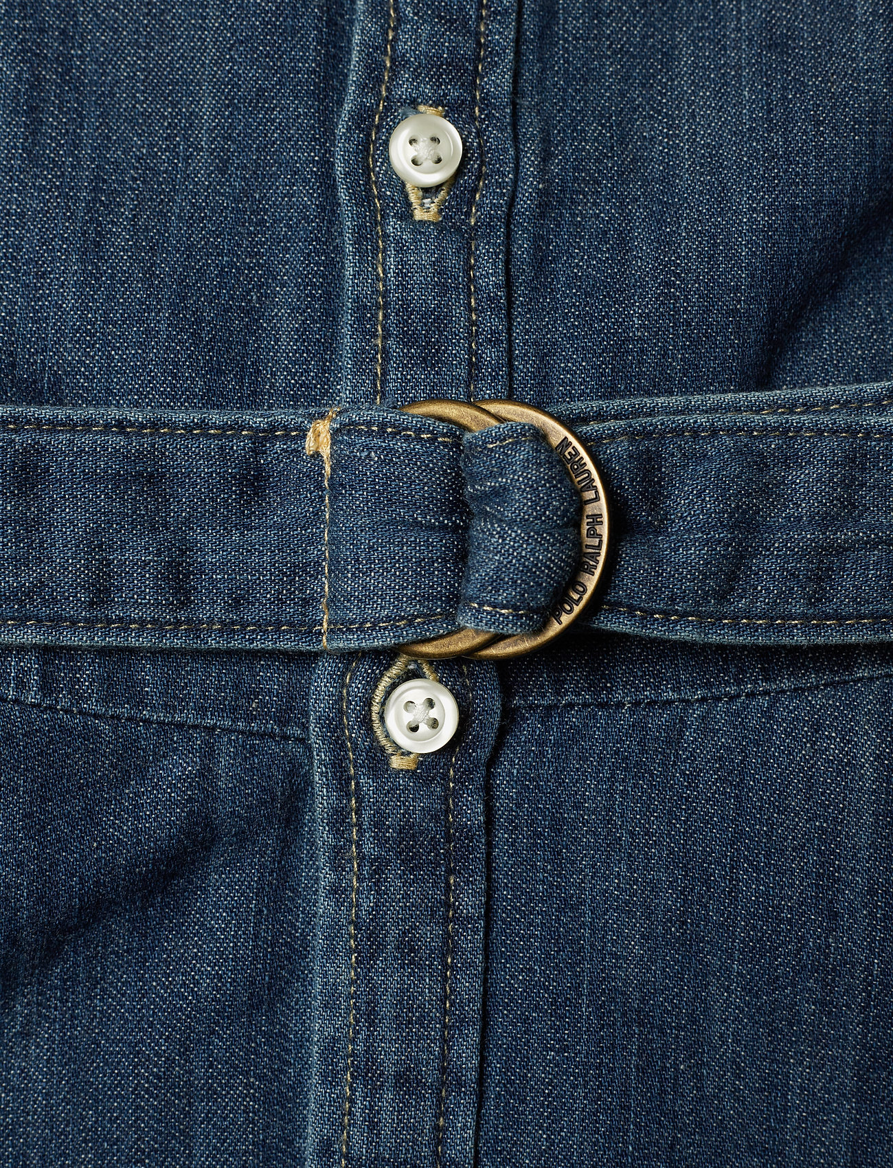 Ralph Lauren Kids - Belted Cotton Denim Shirtdress - kleider - indigo - 5