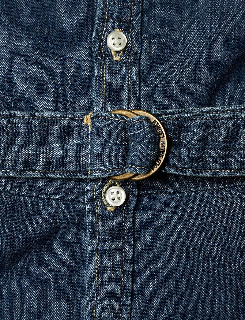 Ralph Lauren Kids - Belted Cotton Denim Shirtdress - kleider - indigo - 5