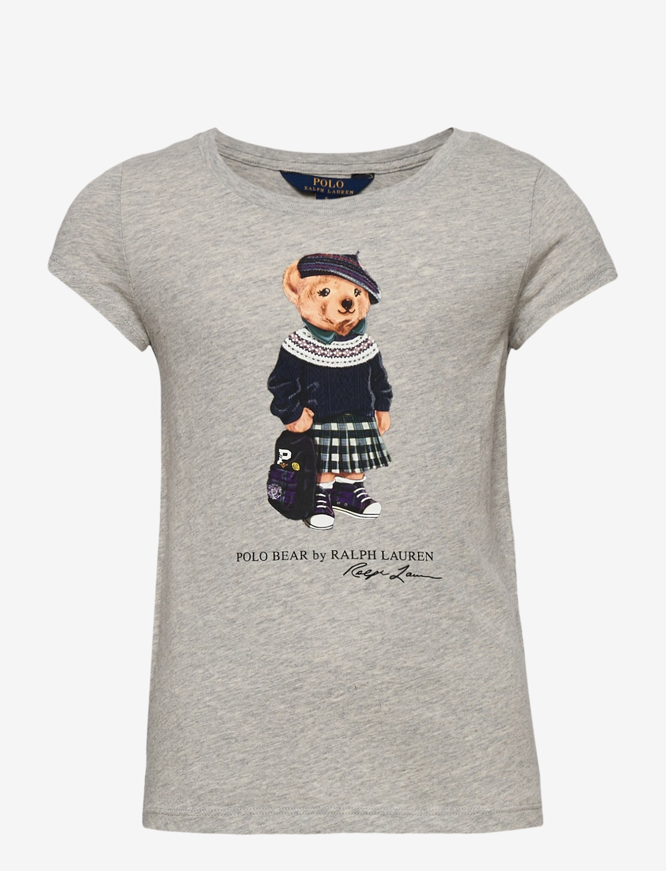 Ralph Lauren Kids - Backpack Bear Cotton Tee - heather grey - 1