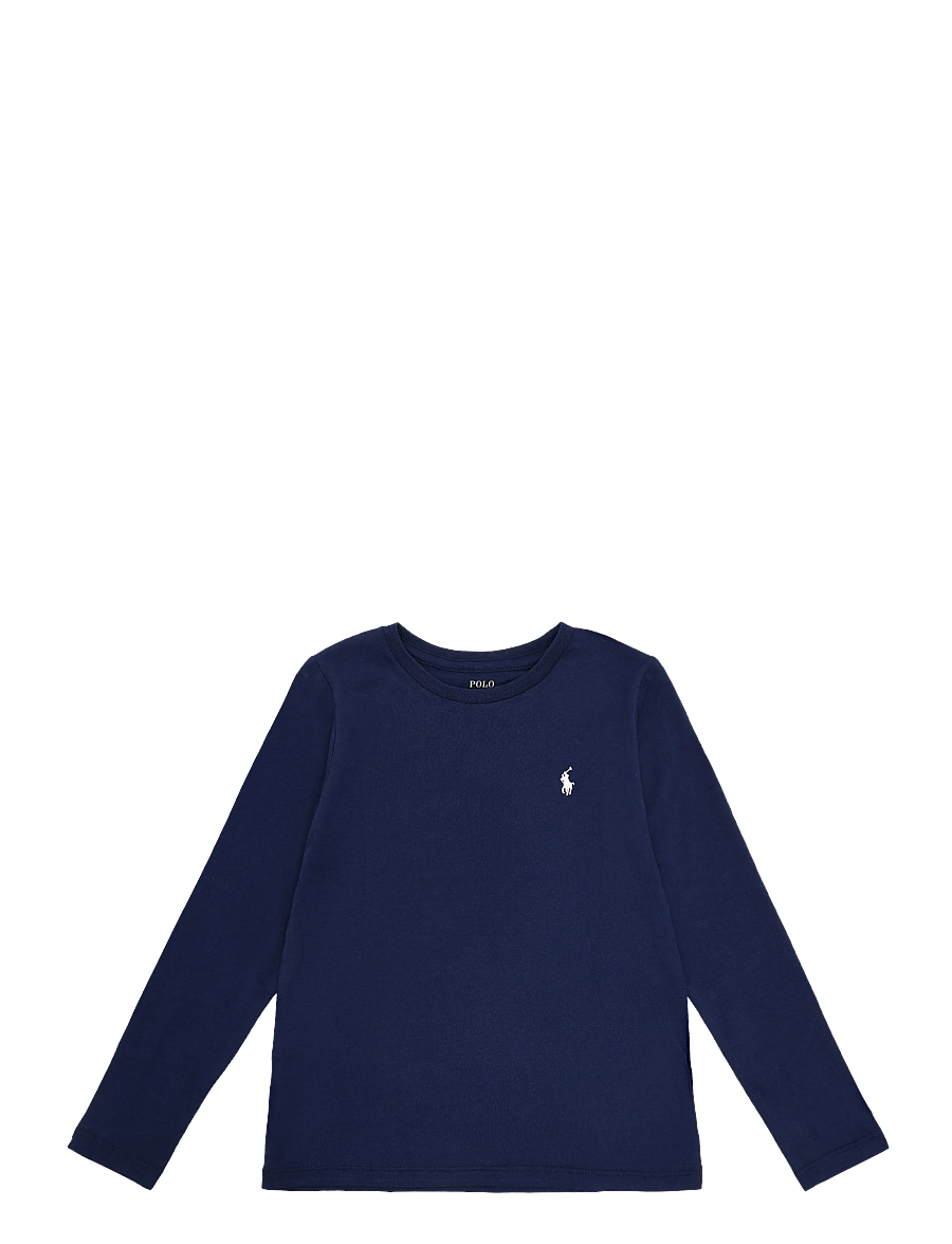 Ralph Lauren Kids - Cotton Jersey Tee - långärmade t-shirts - newport navy w white pp - 0