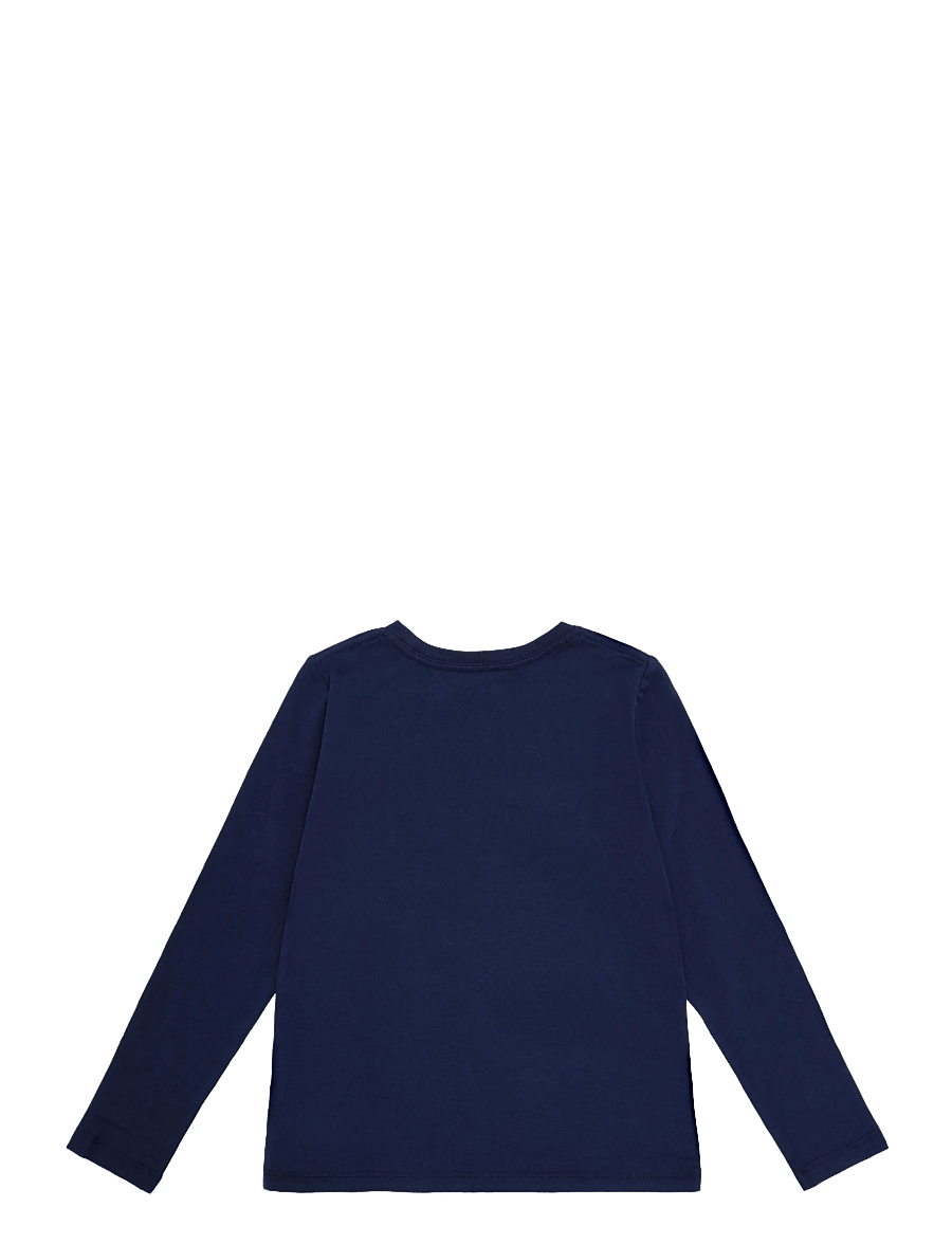 Ralph Lauren Kids - Cotton Jersey Tee - långärmade t-shirts - newport navy w white pp - 1