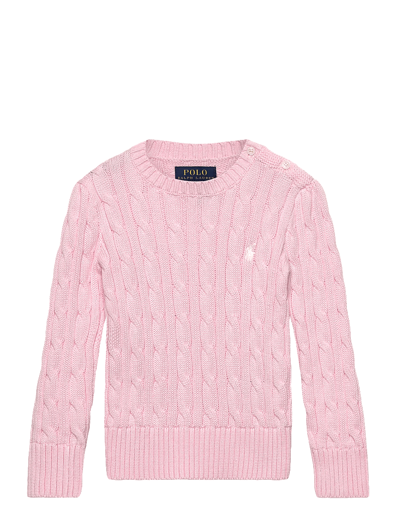 Ralph Lauren Kids - Cable-Knit Cotton Sweater - trøjer - hint of pink w/ n - 0