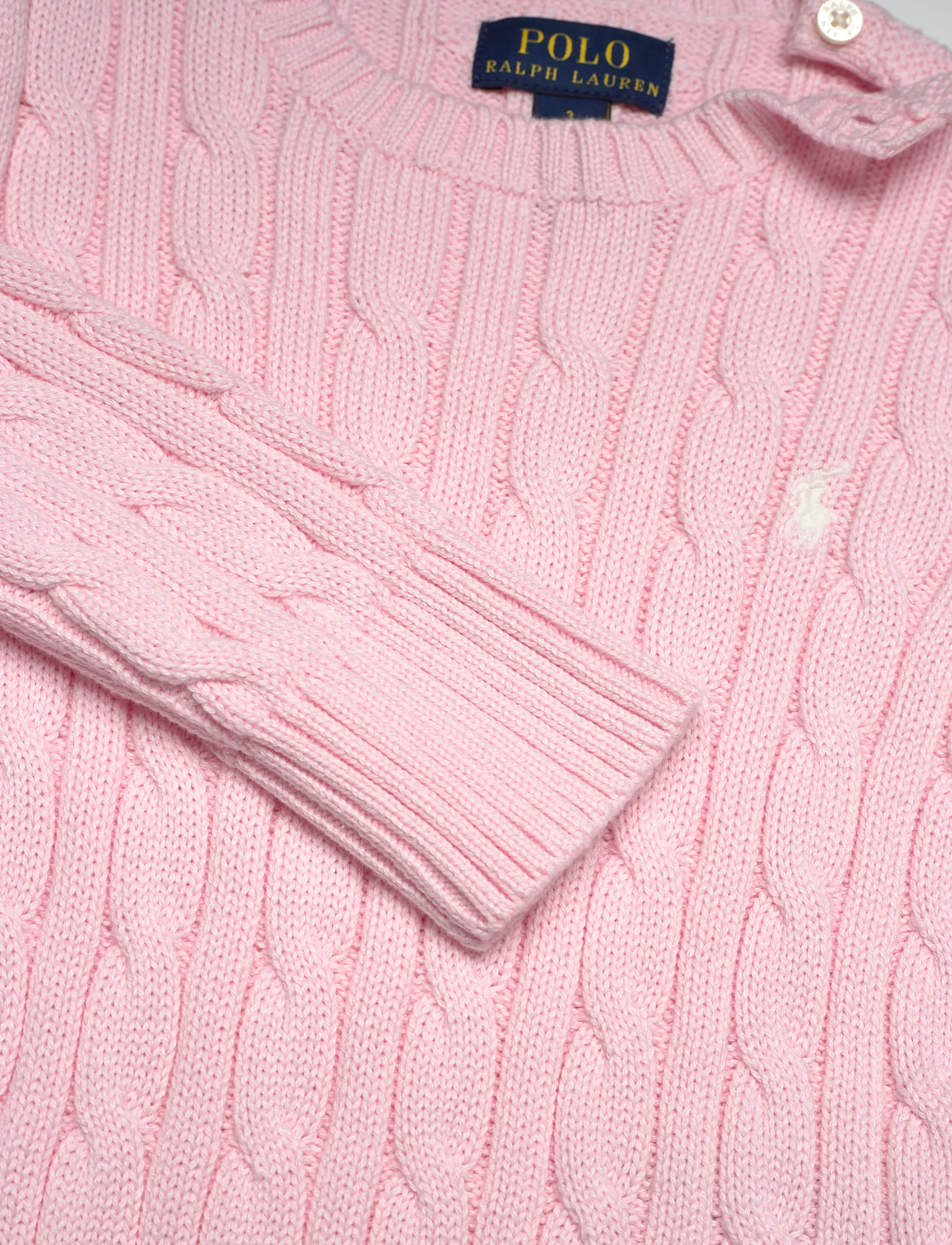 Ralph Lauren Kids - 20/2 COTTON-CABLE CN-TP-SWT - pullover - hint of pink w/ n - 5
