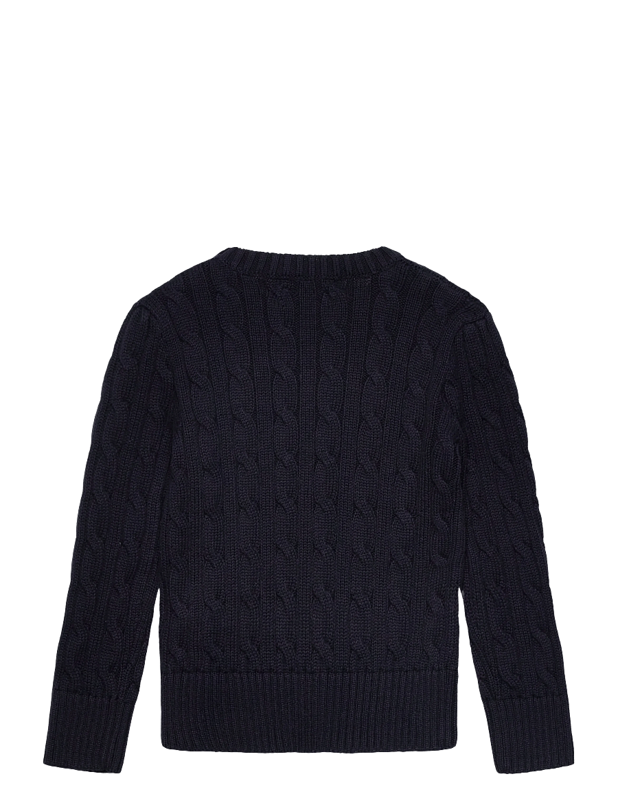 Ralph Lauren Kids - Cable-Knit Cotton Sweater - trøjer - rl navy w/ nevis - 1