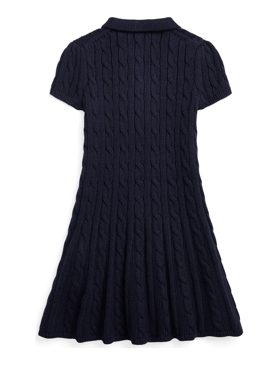 Ralph Lauren Kids - Cable-Knit Cotton Polo Sweater Dress - rl navy w/ prch c - 2