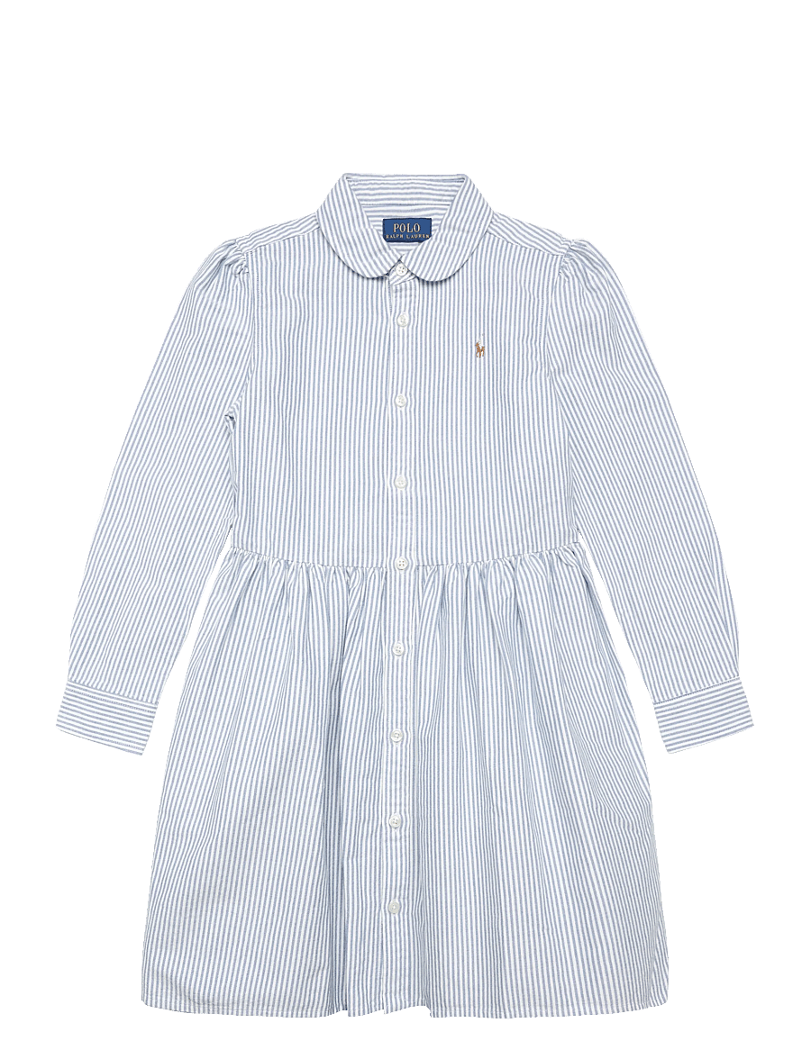 Ralph Lauren Kids - Striped Cotton Oxford Shirtdress - pikkade varrukatega vabaajakleidid - bsr blue/white - 1