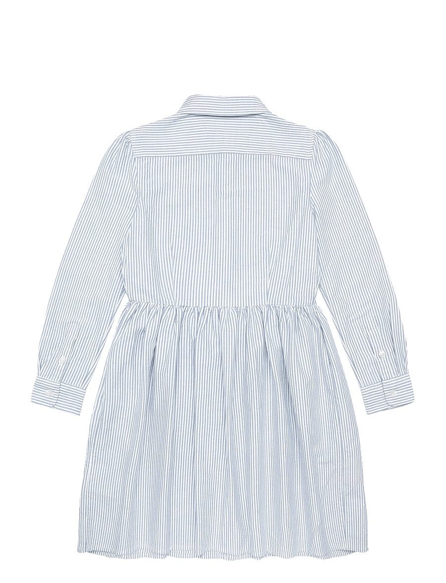 Ralph Lauren Kids - Striped Cotton Oxford Shirtdress - pikkade varrukatega vabaajakleidid - bsr blue/white - 2