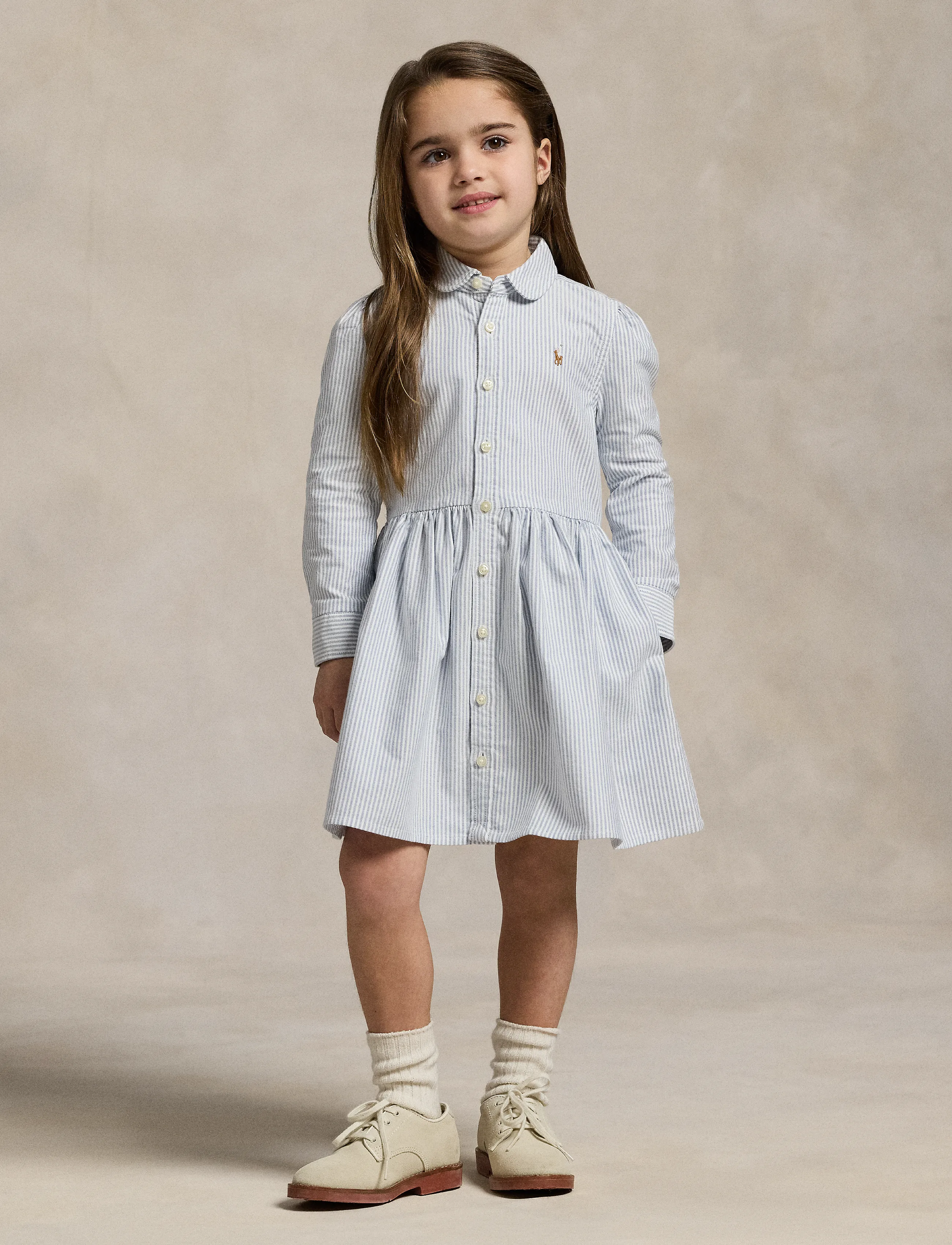 Ralph Lauren Kids Striped Cotton Oxford Shirtdress - Kleidid - BSR BLUE/WHITE / blue