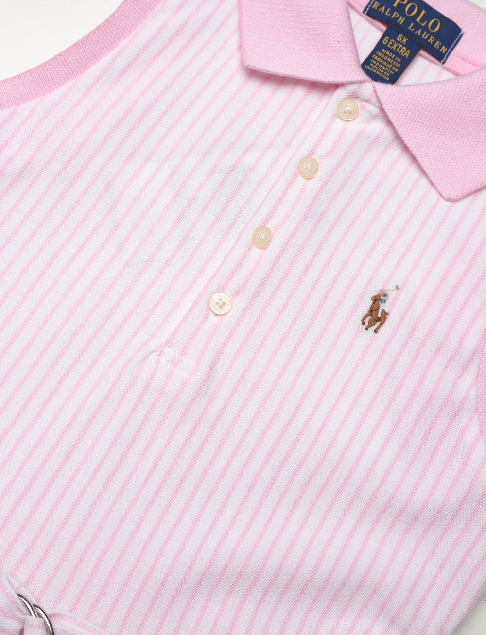 Ralph Lauren Kids Belted Striped Knit Oxford Polo Dress Dresses Boozt