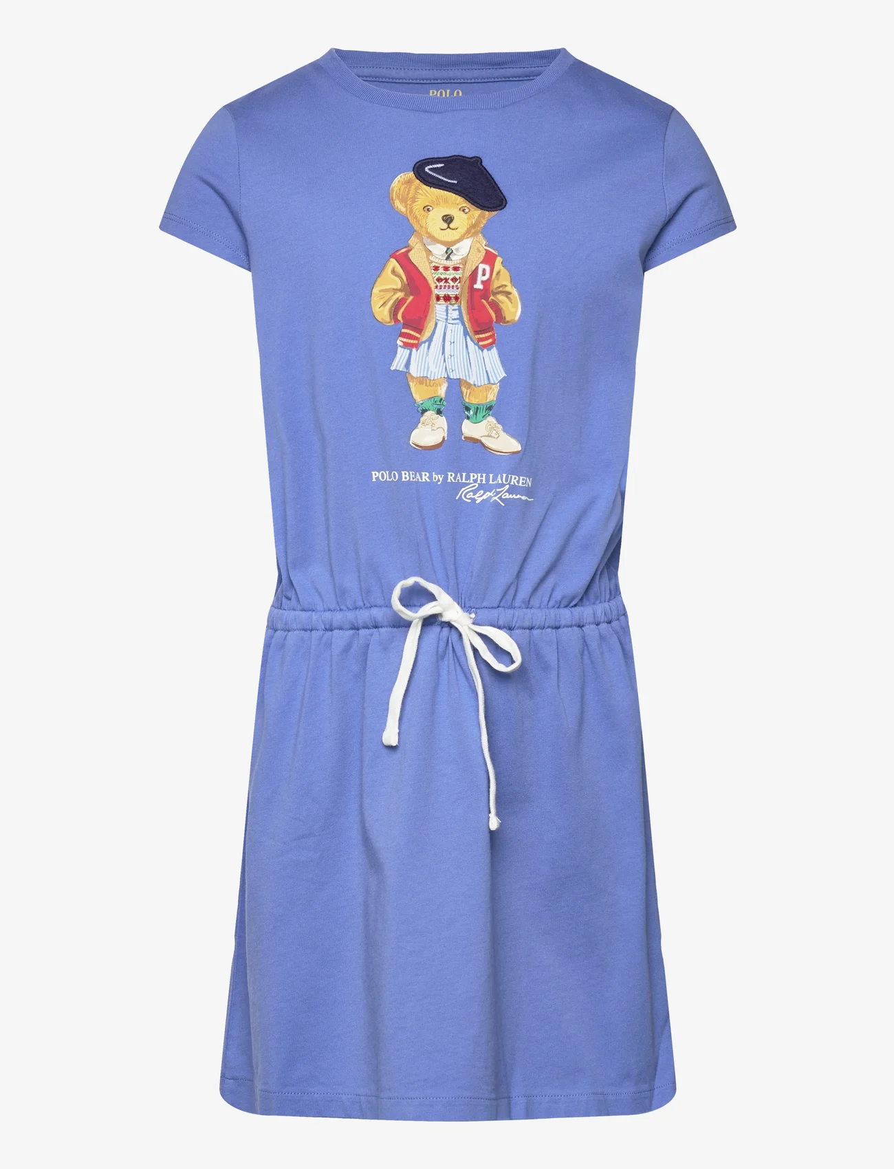 Ralph Lauren Kids - Polo Bear Cotton Jersey Dress - kortærmede hverdagskjoler - new england blue - 0