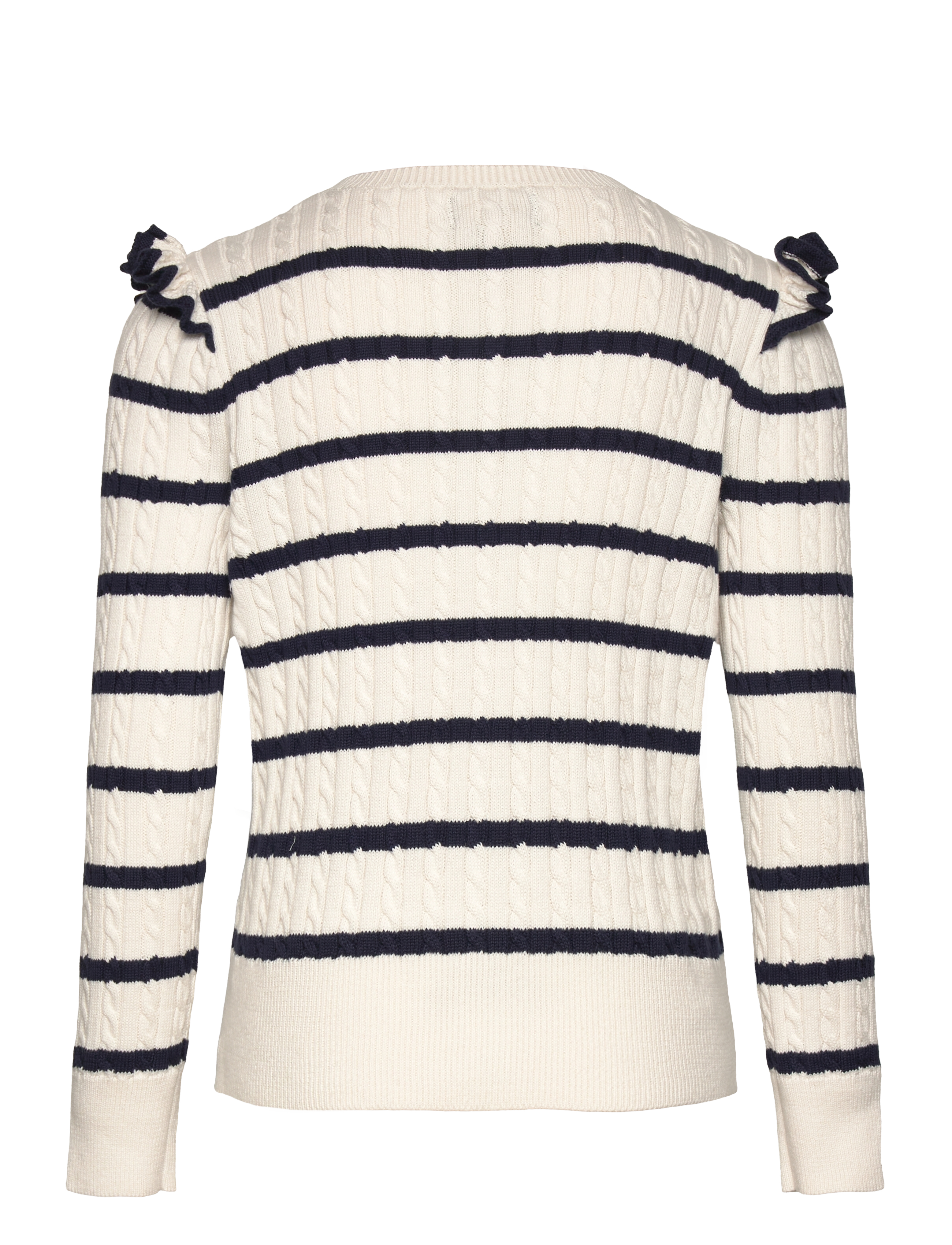Ralph Lauren Kids - Striped Mini-Cable Cotton Cardigan - deckwash white/ne - 1