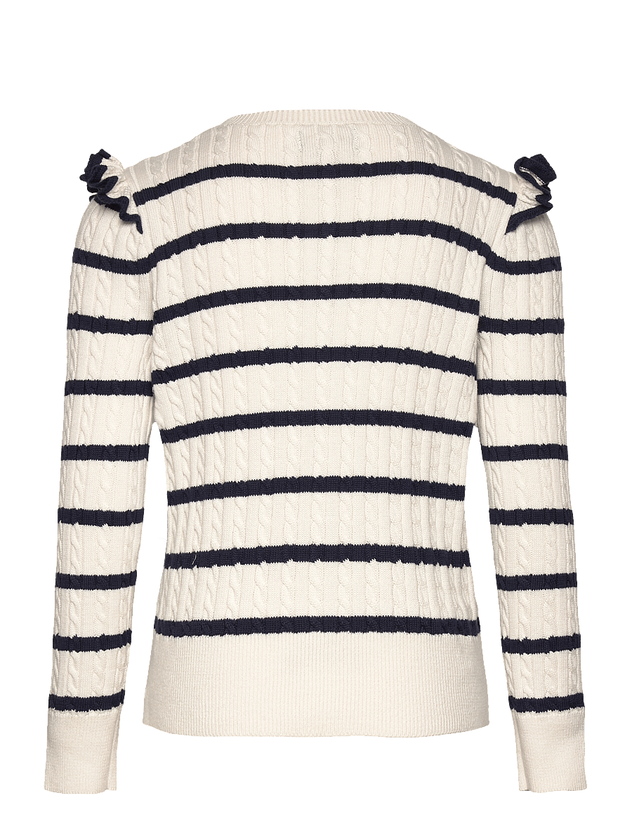 Ralph Lauren Kids - Striped Mini-Cable Cotton Cardigan - deckwash white/ne - 1