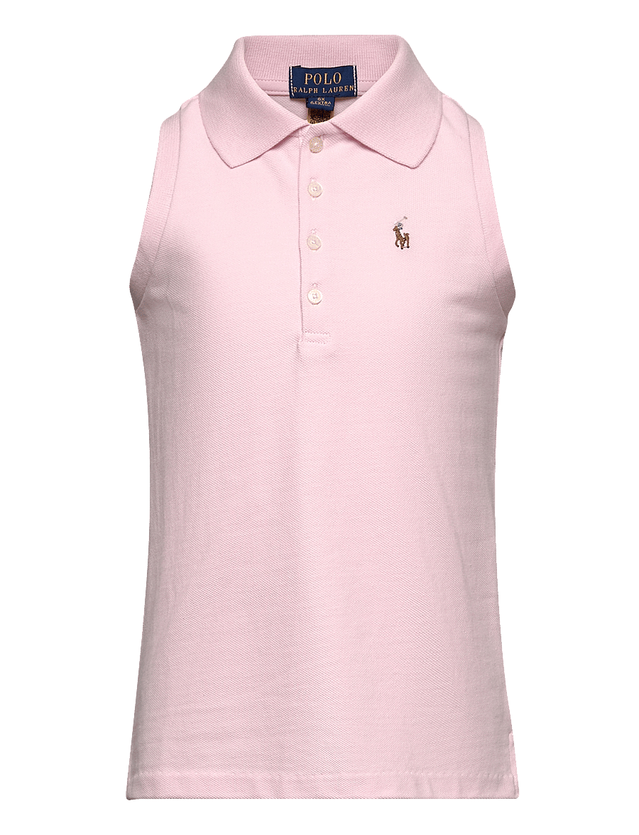 Ralph Lauren Kids - Sleeveless Cotton Mesh Polo Shirt - hint of pink - 0