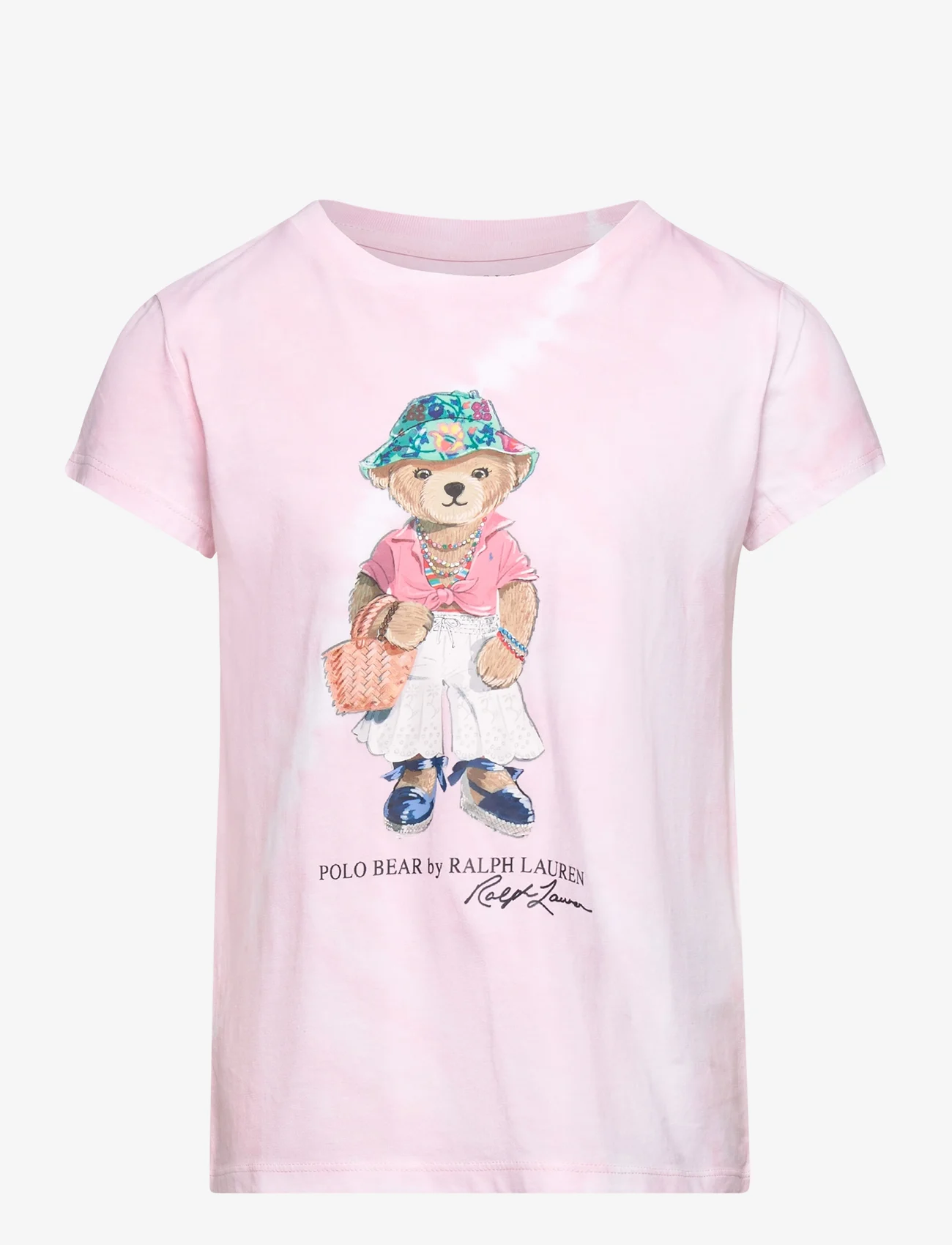 Ralph Lauren Kids - Polo Bear Tie-Dye Cotton Jersey Tee - lyhythihaiset t-paidat - hint of pink tie - 0