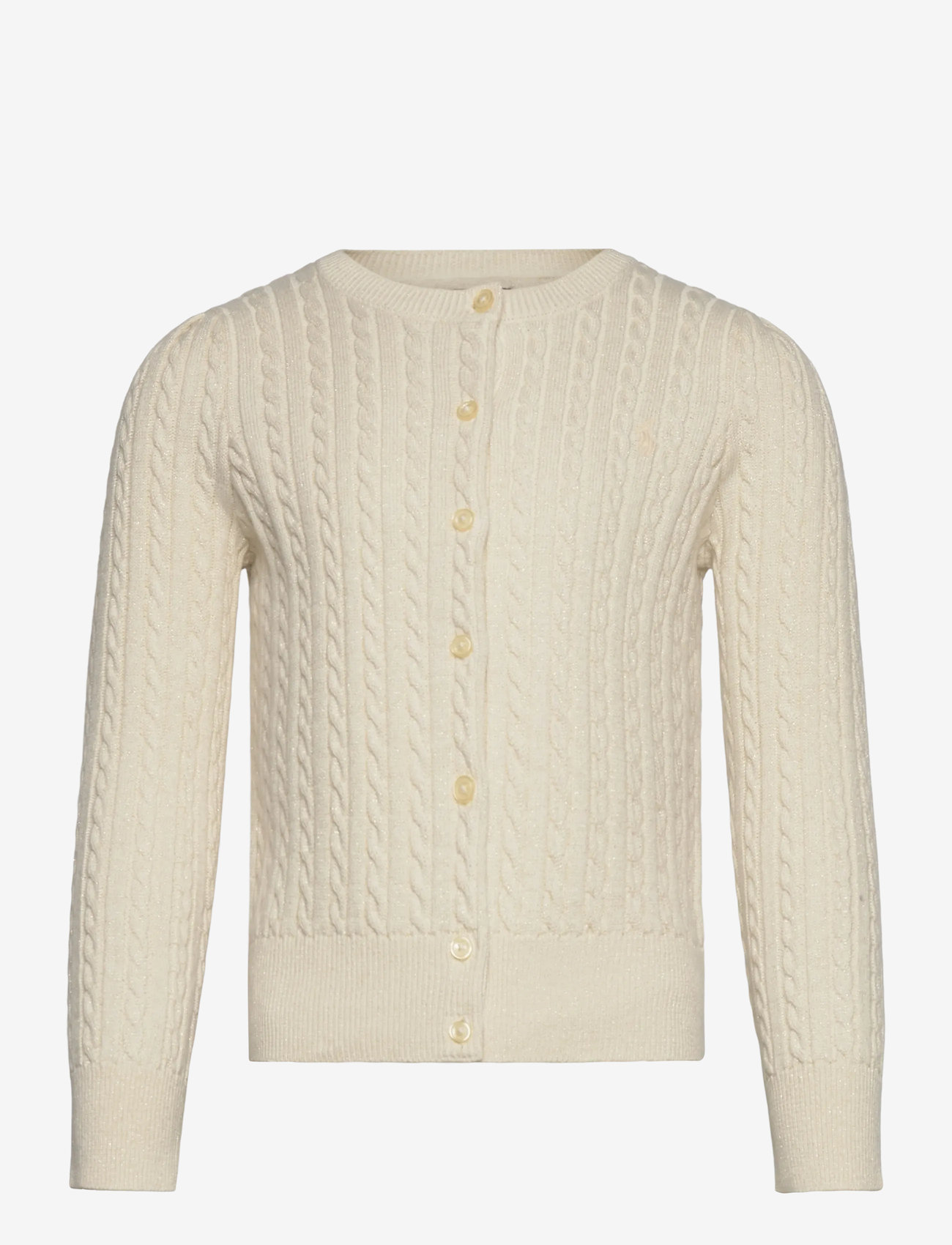 Ralph Lauren Kids - Metallic Cable Cotton-Blend Cardigan - cardigans - clubhouse cream - 1