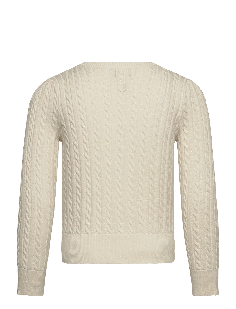 Ralph Lauren Kids - Metallic Cable Cotton-Blend Cardigan - gebreide vesten - clubhouse cream - 2