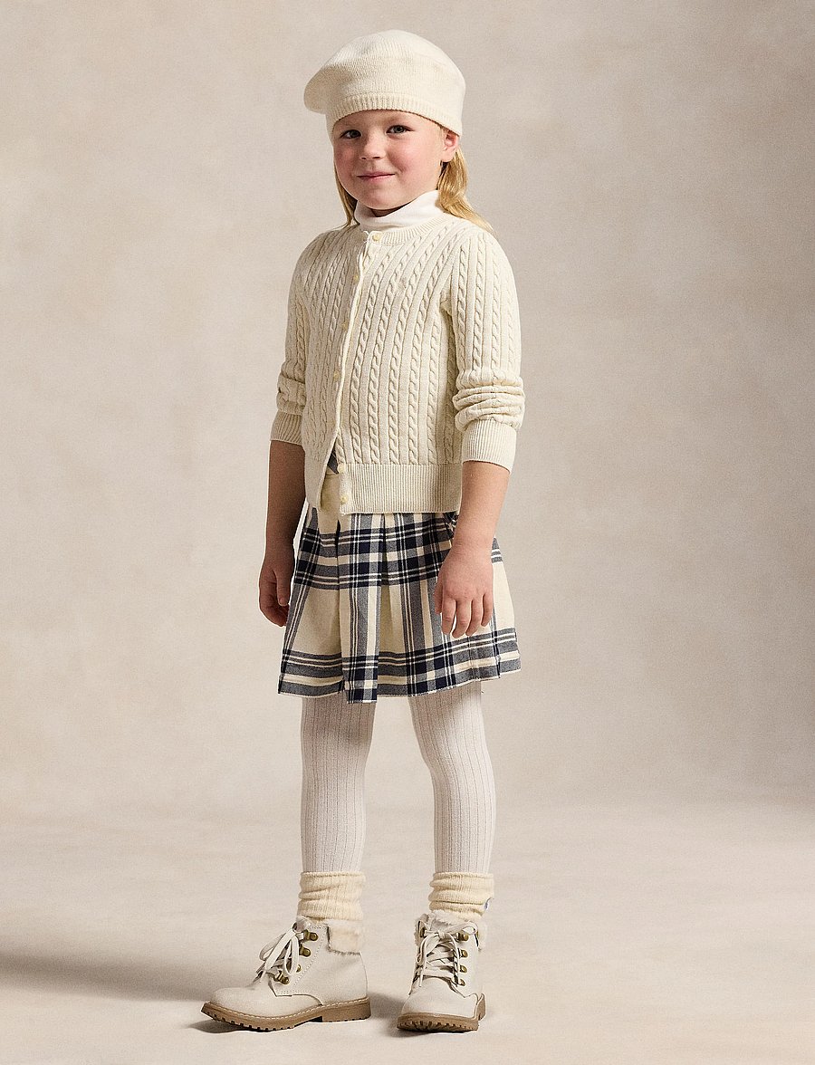 Ralph Lauren Kids - Metallic Cable Cotton-Blend Cardigan - gebreide vesten - clubhouse cream - 4