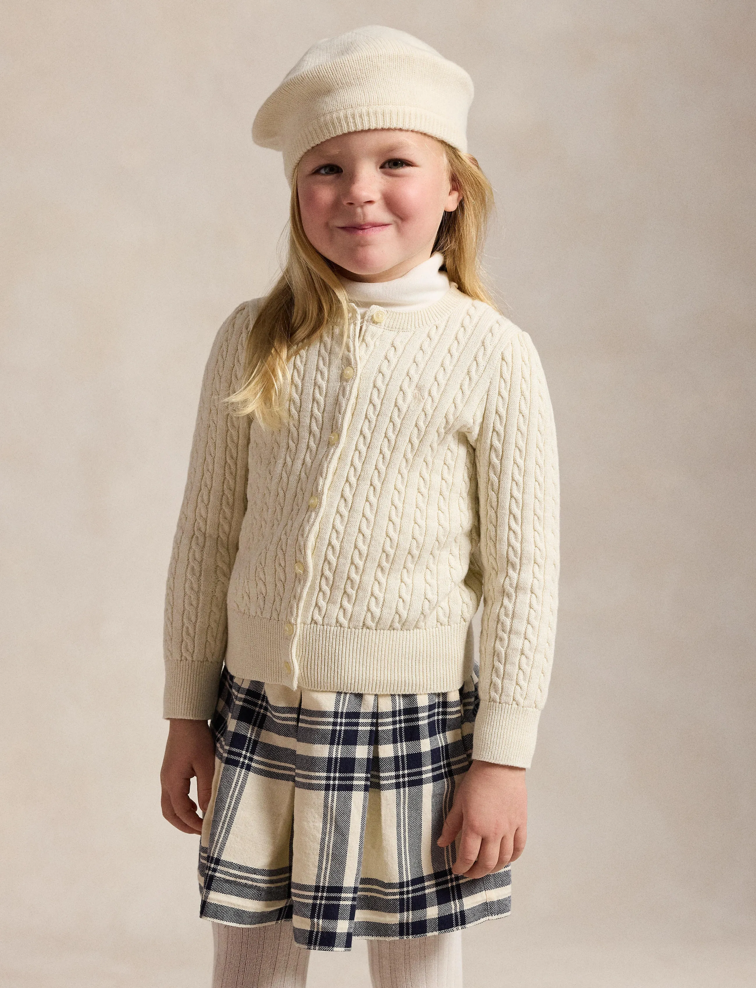 Ralph Lauren Kids Metallic Cable Cotton-Blend Cardigan - Polo Ralph Lauren - CLUBHOUSE CREAM / cream