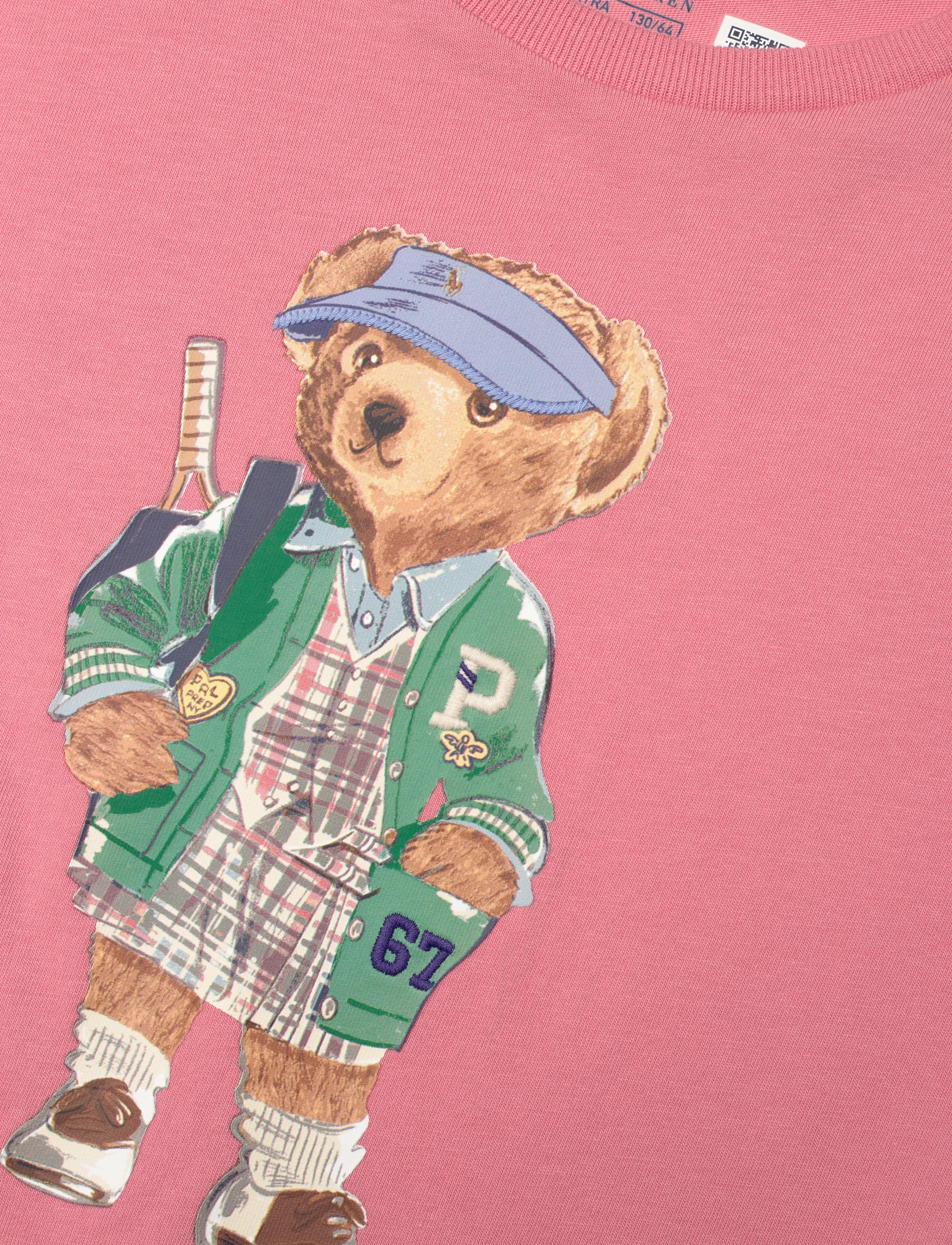 Ralph Lauren Kids - Polo Bear Tiered Cotton Jersey Dress - faded peony - 2