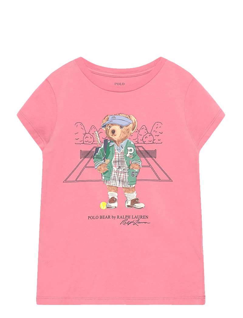 Ralph Lauren Kids - Polo Bear Cotton Jersey Tee - kurzärmelige - faded peony - 0