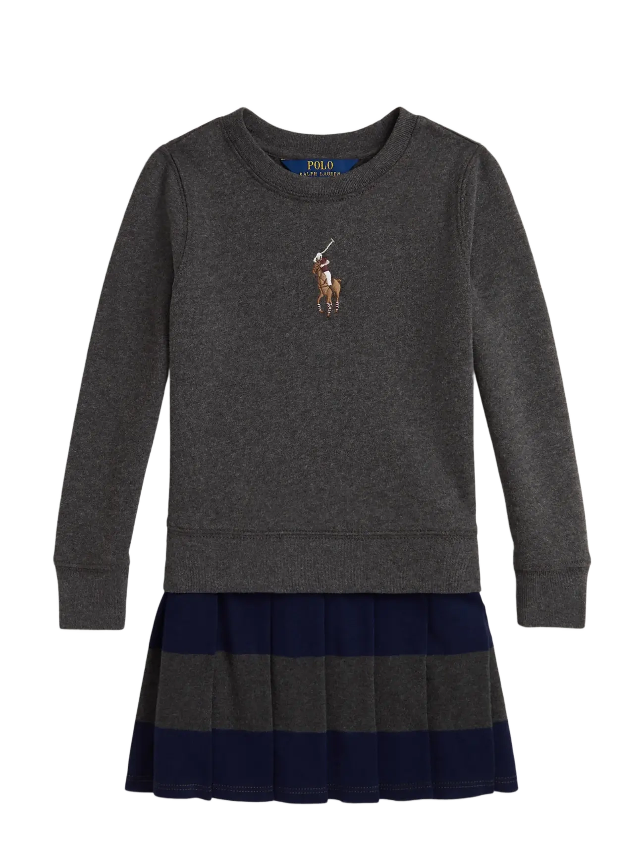 Ralph Lauren Kids Big Pony Fleece Sweatshirt Dress - Today's super deals - WINDSOR HEATHER / grey