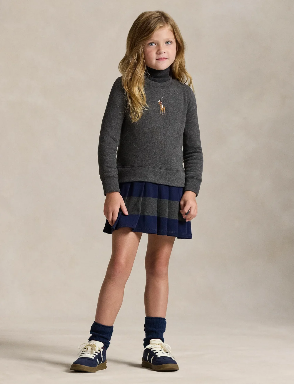 Ralph Lauren Kids - Big Pony Fleece Sweatshirt Dress - langærmede hverdagskjoler - windsor heather - 0